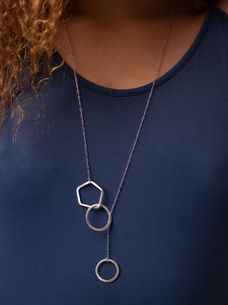 Geometric lariat necklace
