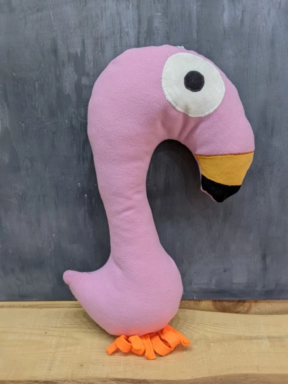 Flamingo Plushy - Handmade Fabric Animals