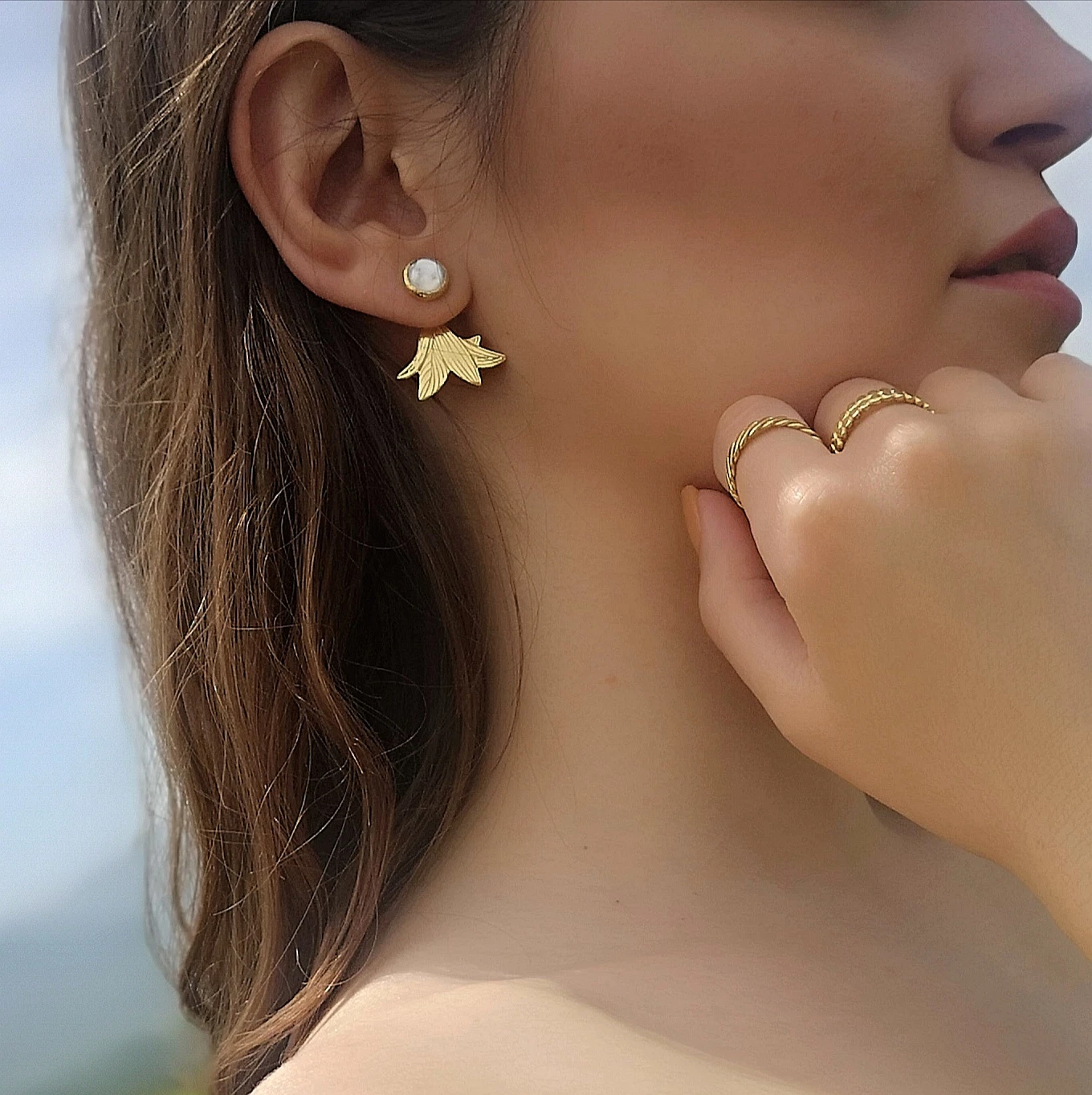 Koelia front-back earrings