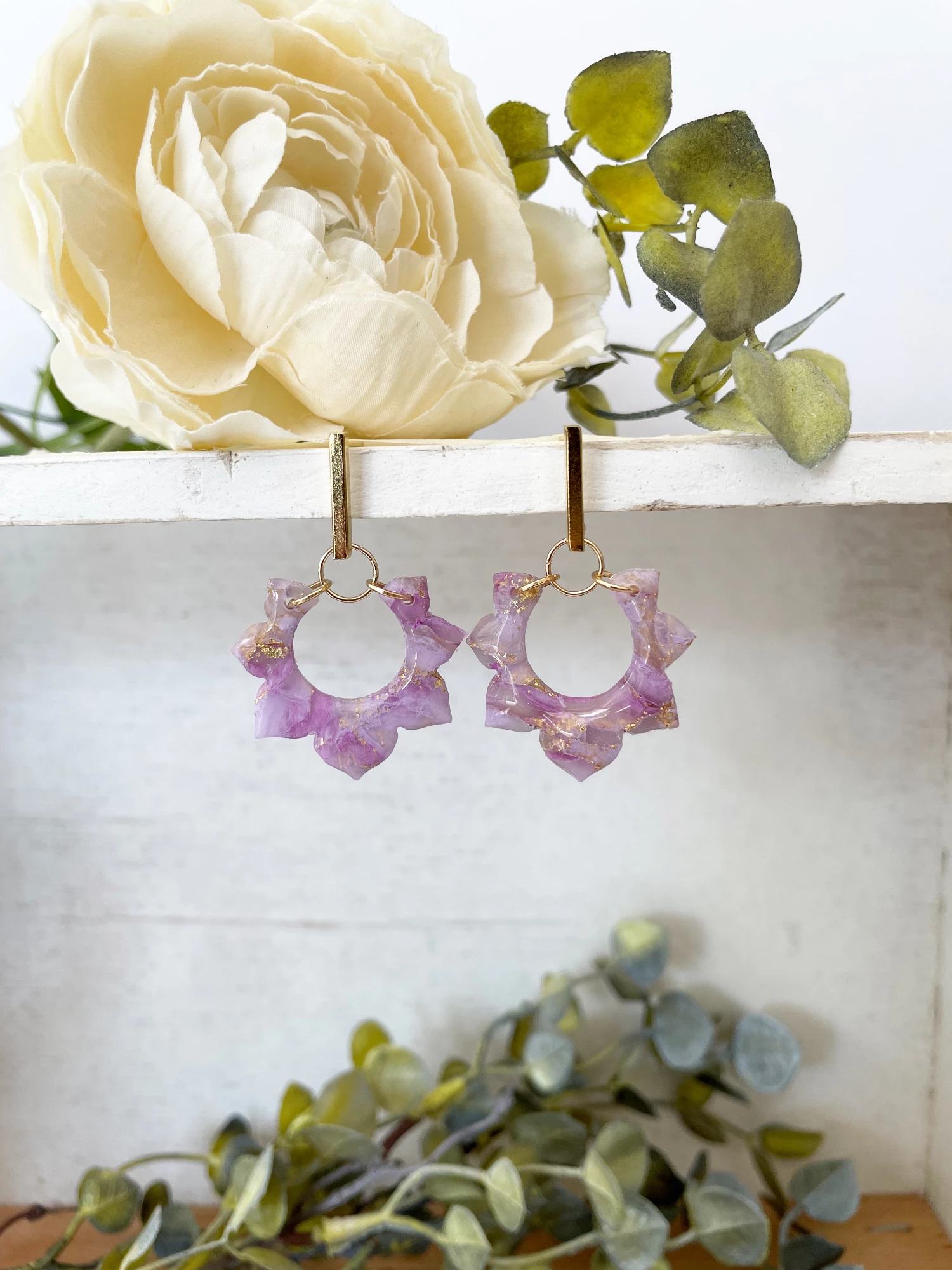 Lilac Clay Earrings