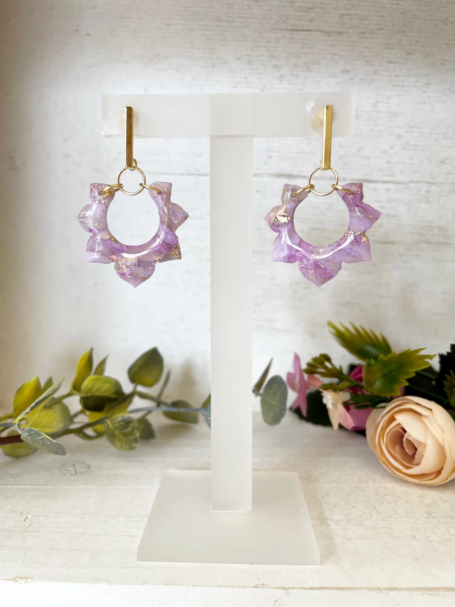 Lilac Clay Earrings