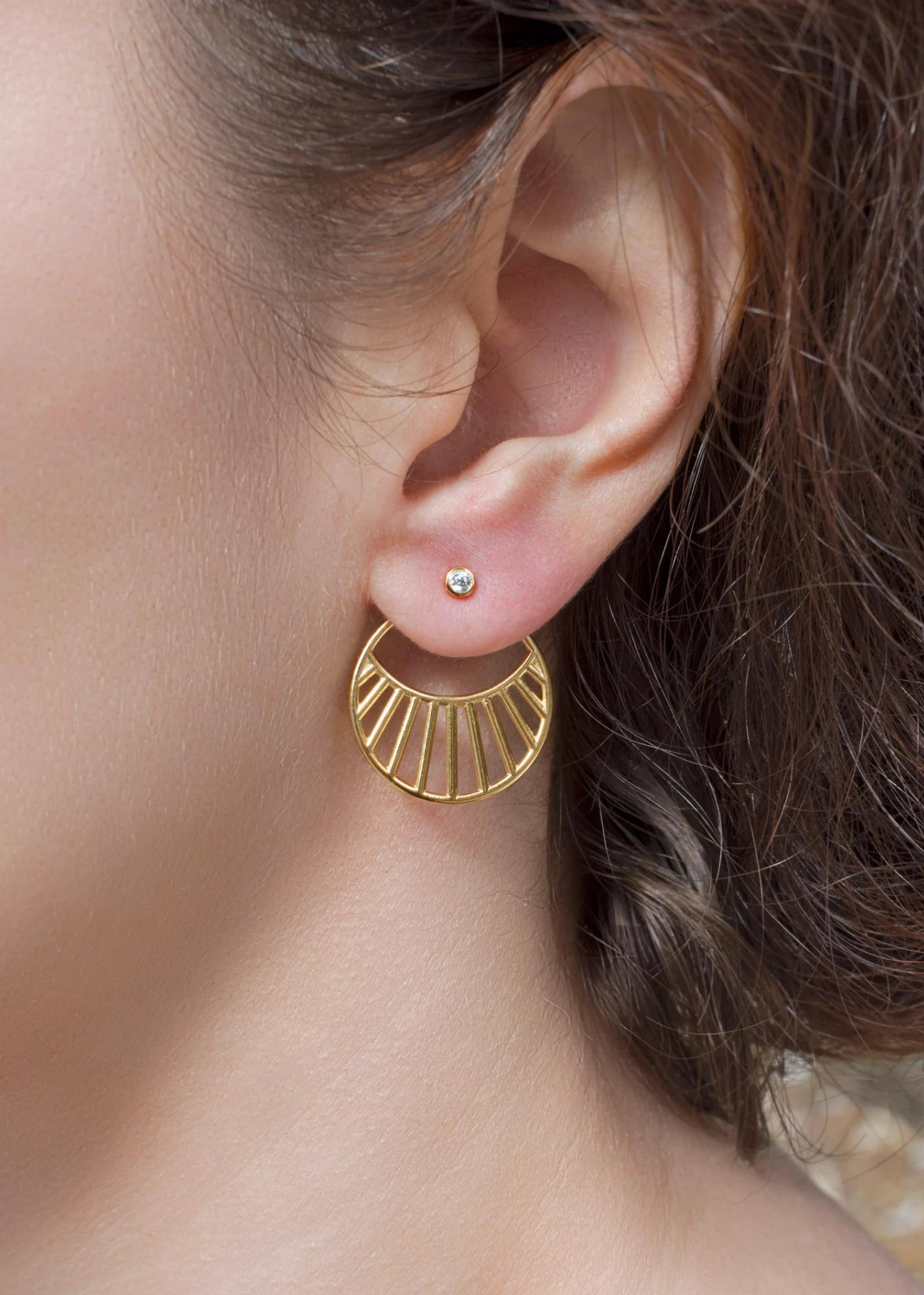 'Sunset' earrings with detachable zirconia