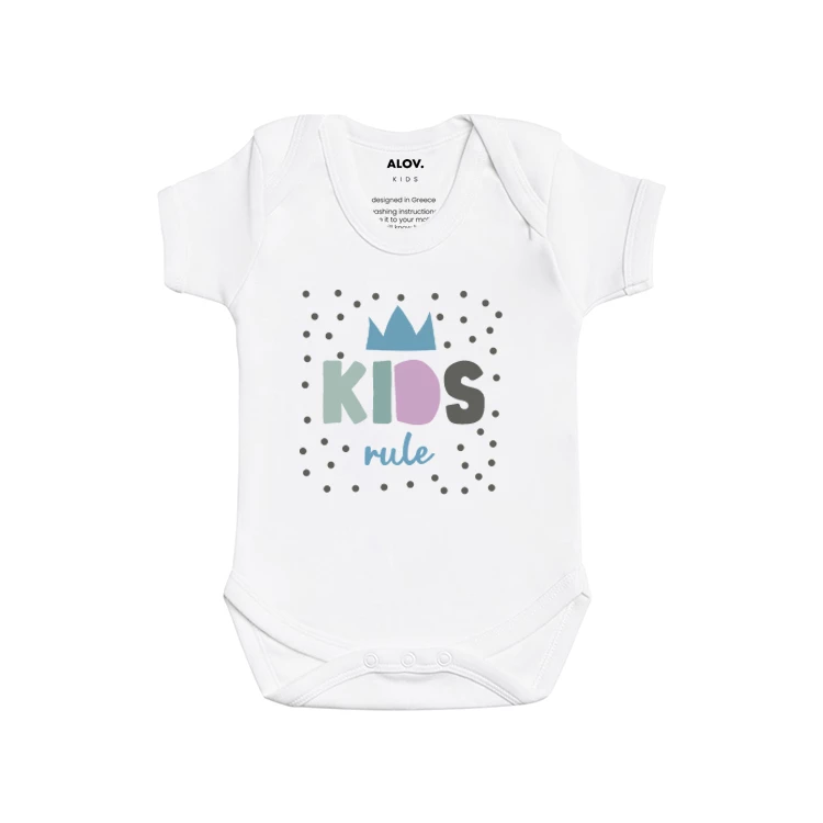 Baby onesie for boys and girls, kids rule