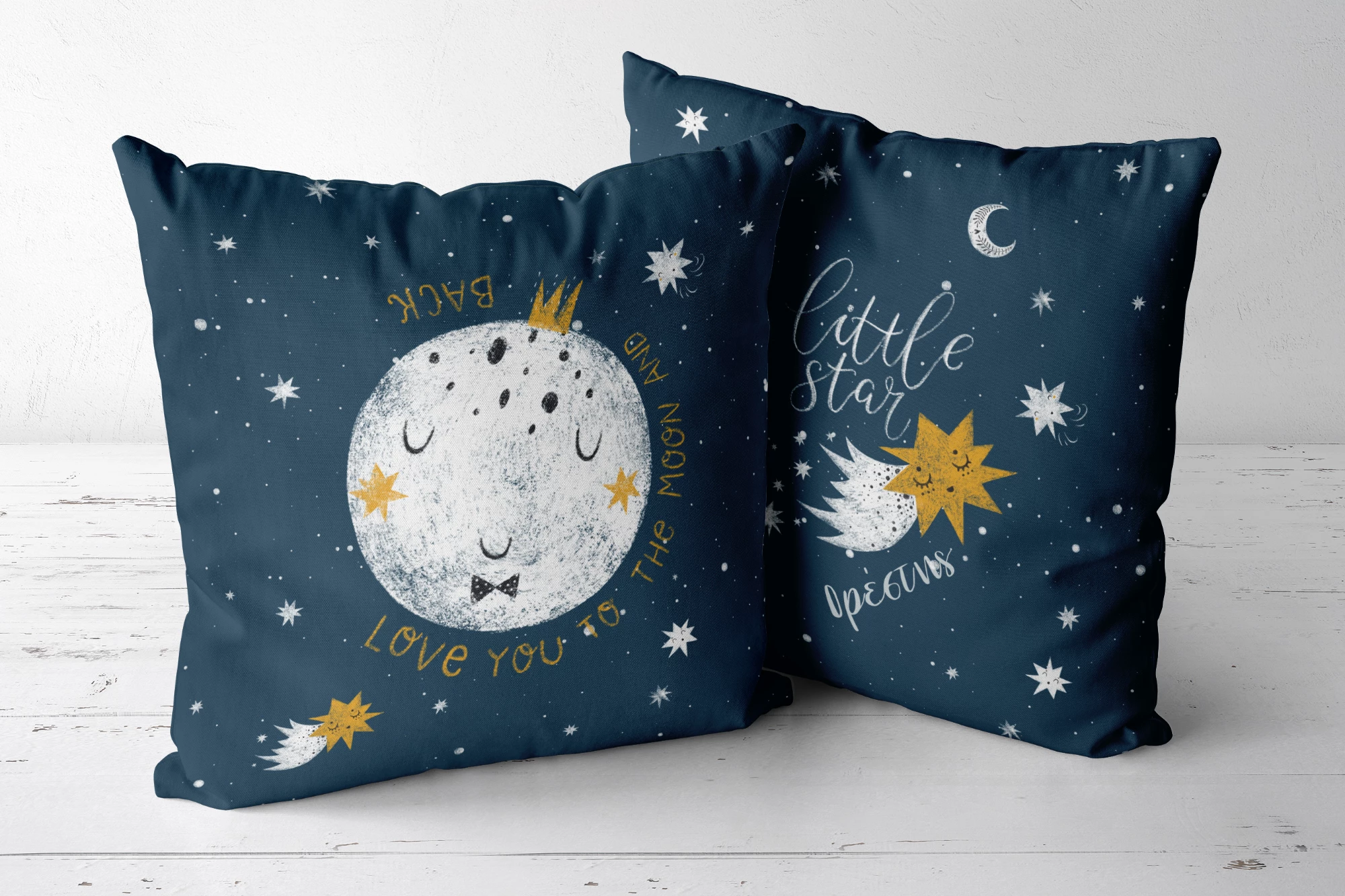 Love you to the moon and back Little star premium quality personalized pillow cover