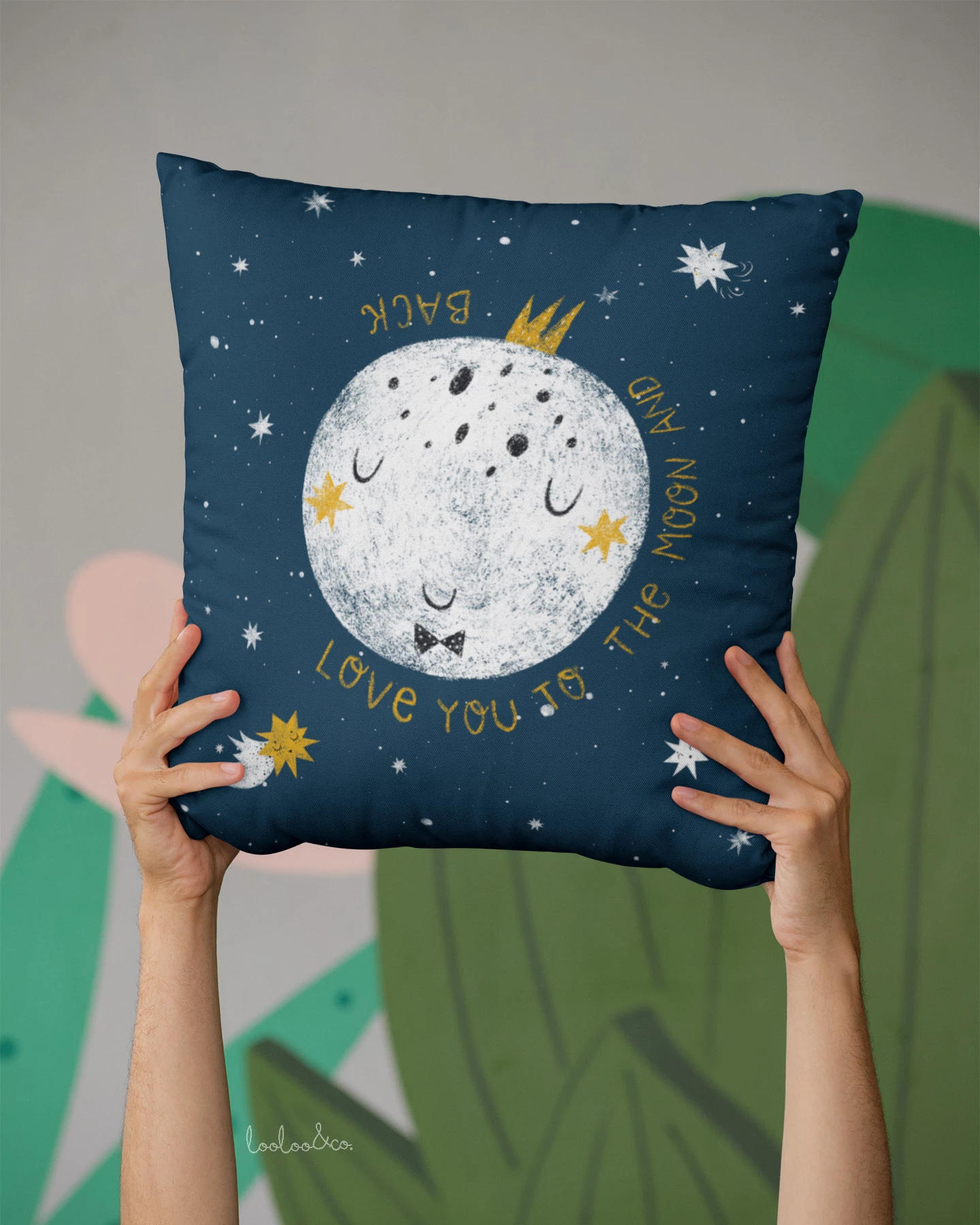 Love you to the moon and back Little star premium quality personalized pillow cover