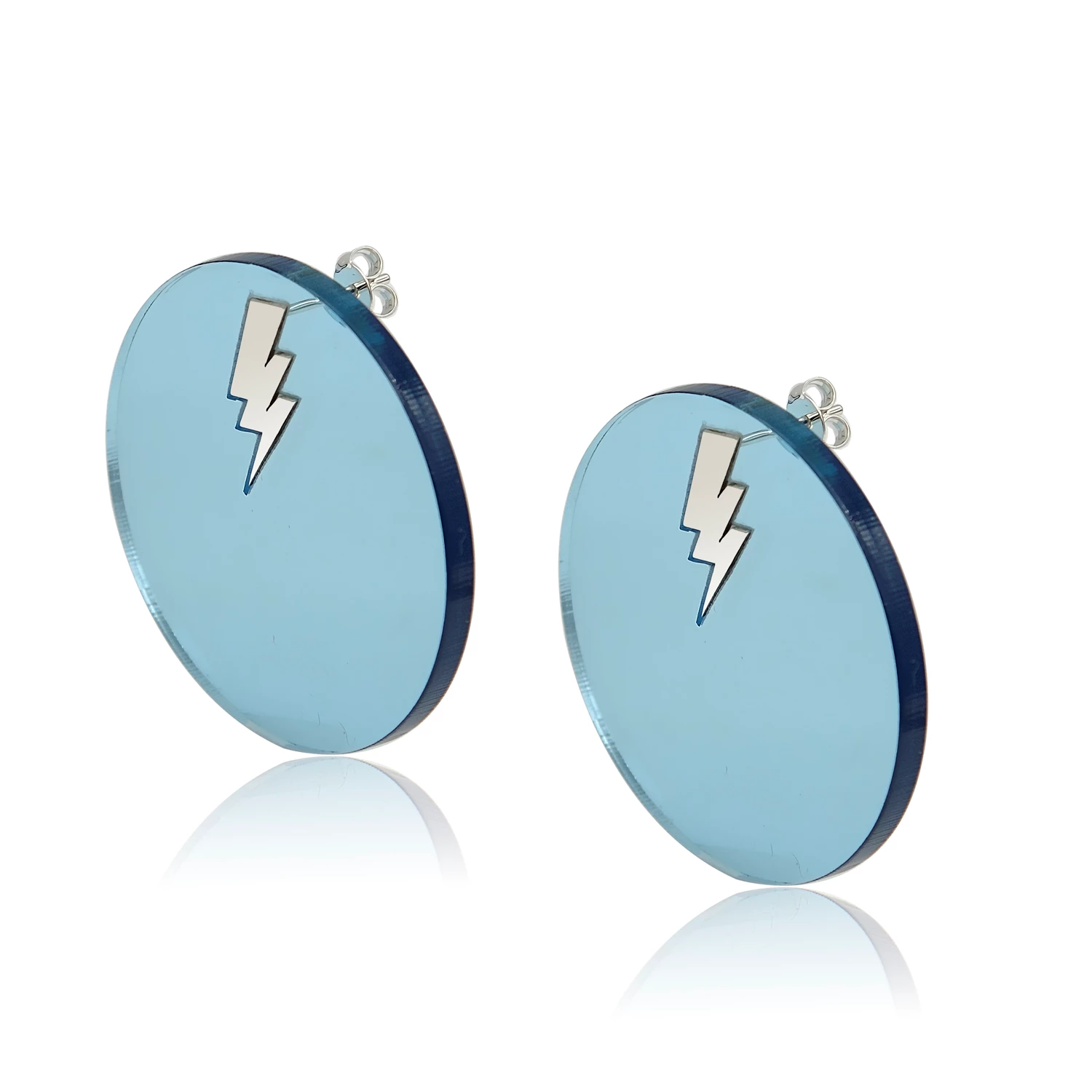 “Blue Strike” Statement Earrings