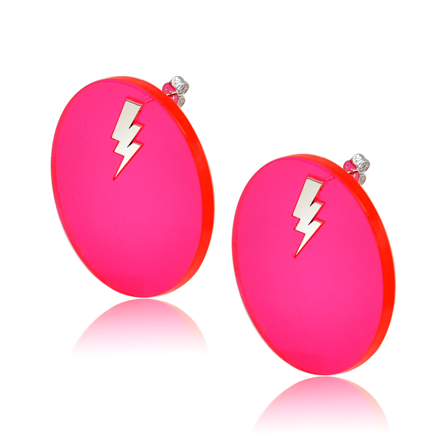 “Pink Strike” Statement Earrings
