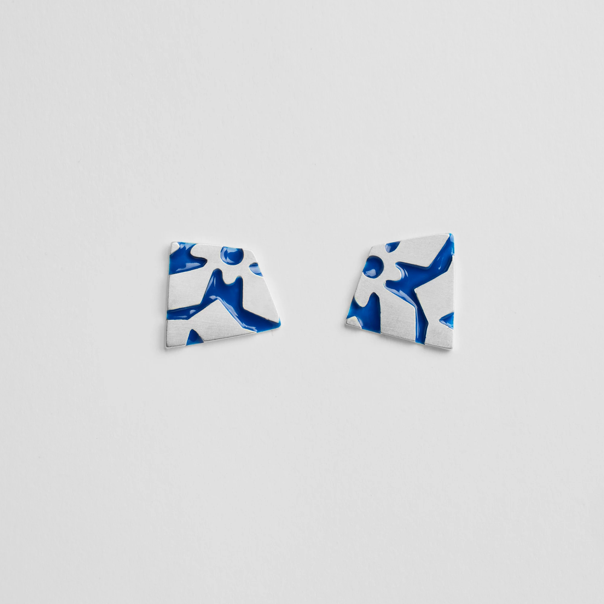 Σκουλαρίκια The Tile Series  μπλε