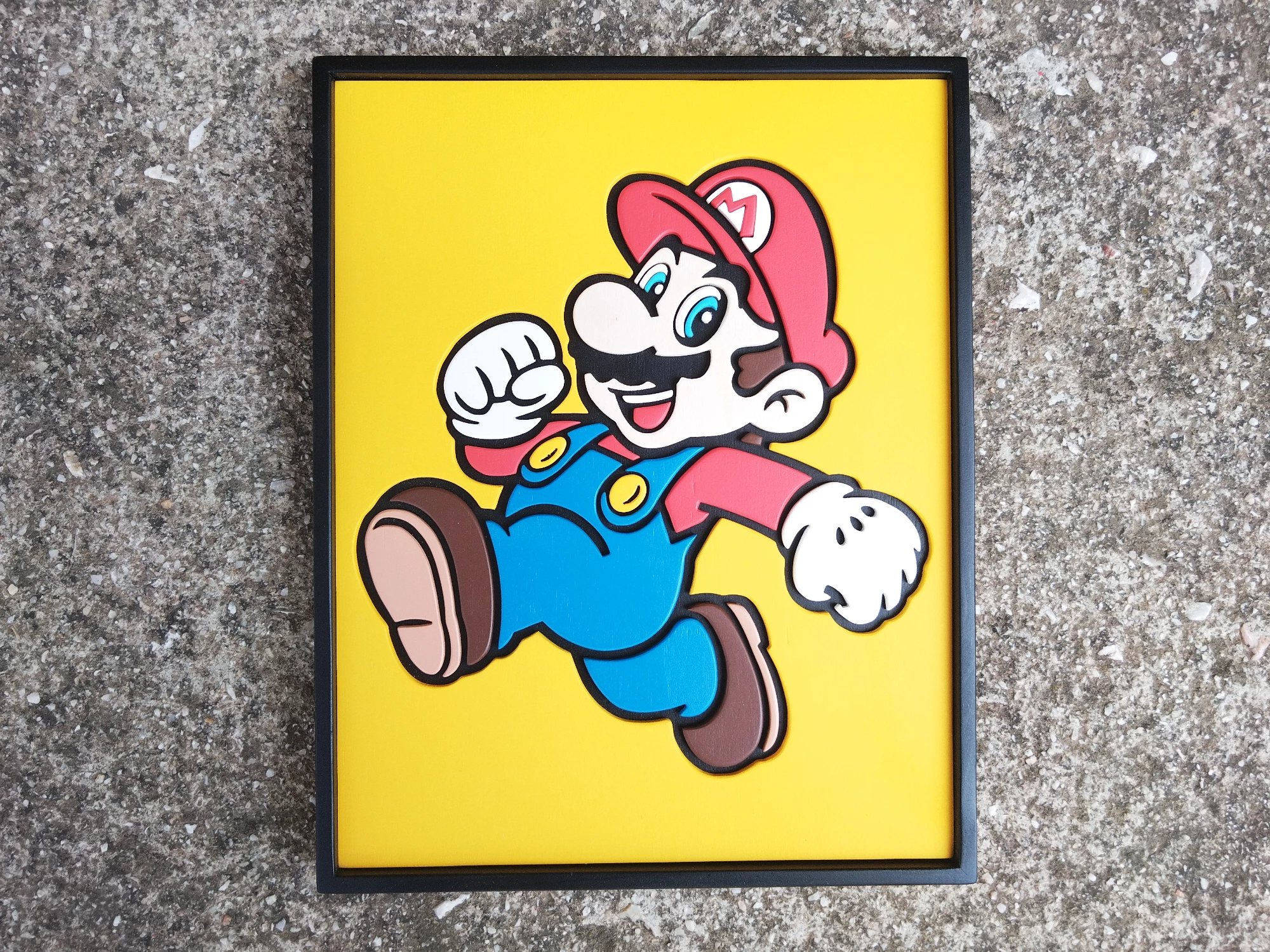 Super Mario wood art