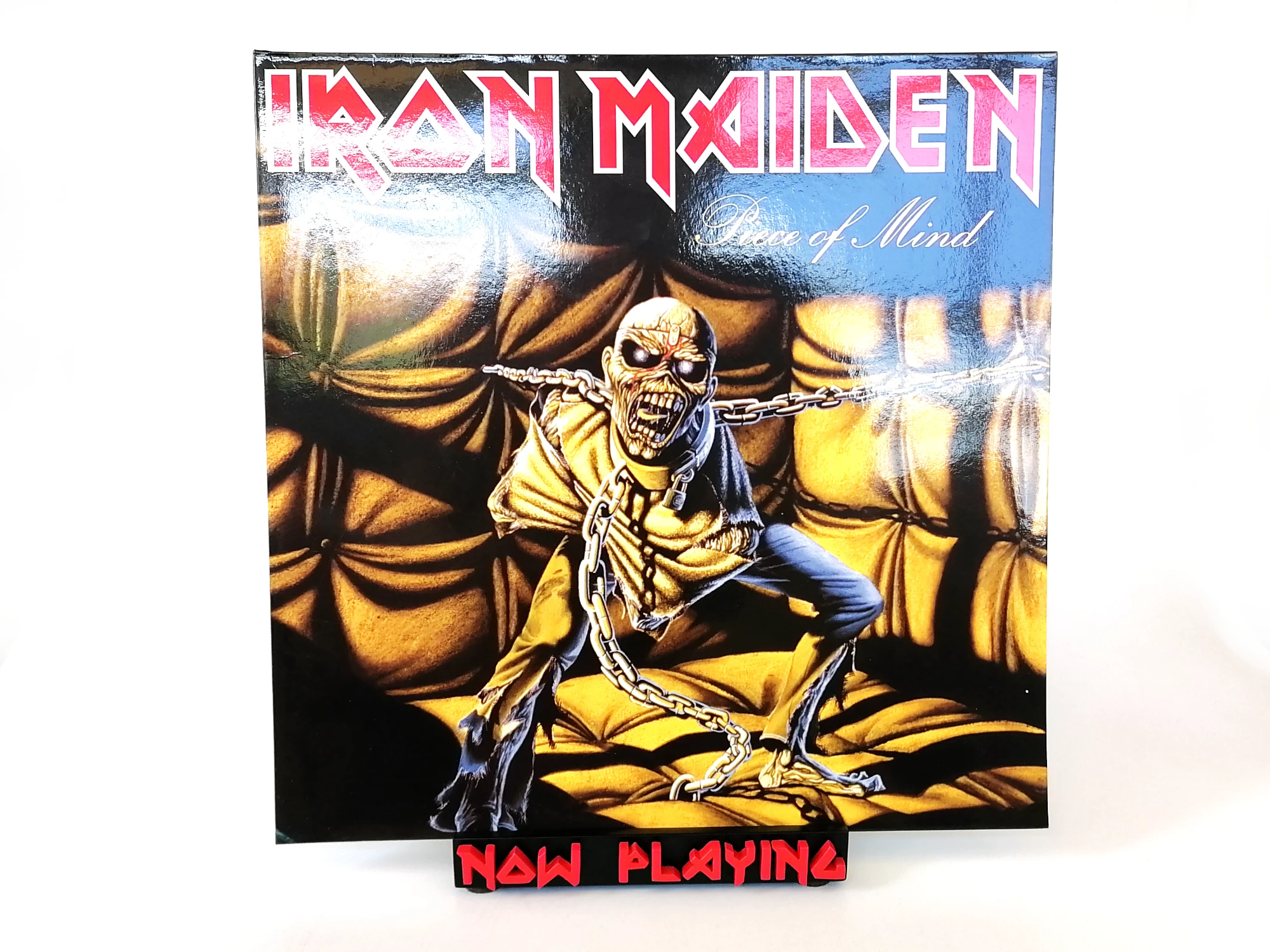Iron Maiden NOW PLAYING vinyl record display stand