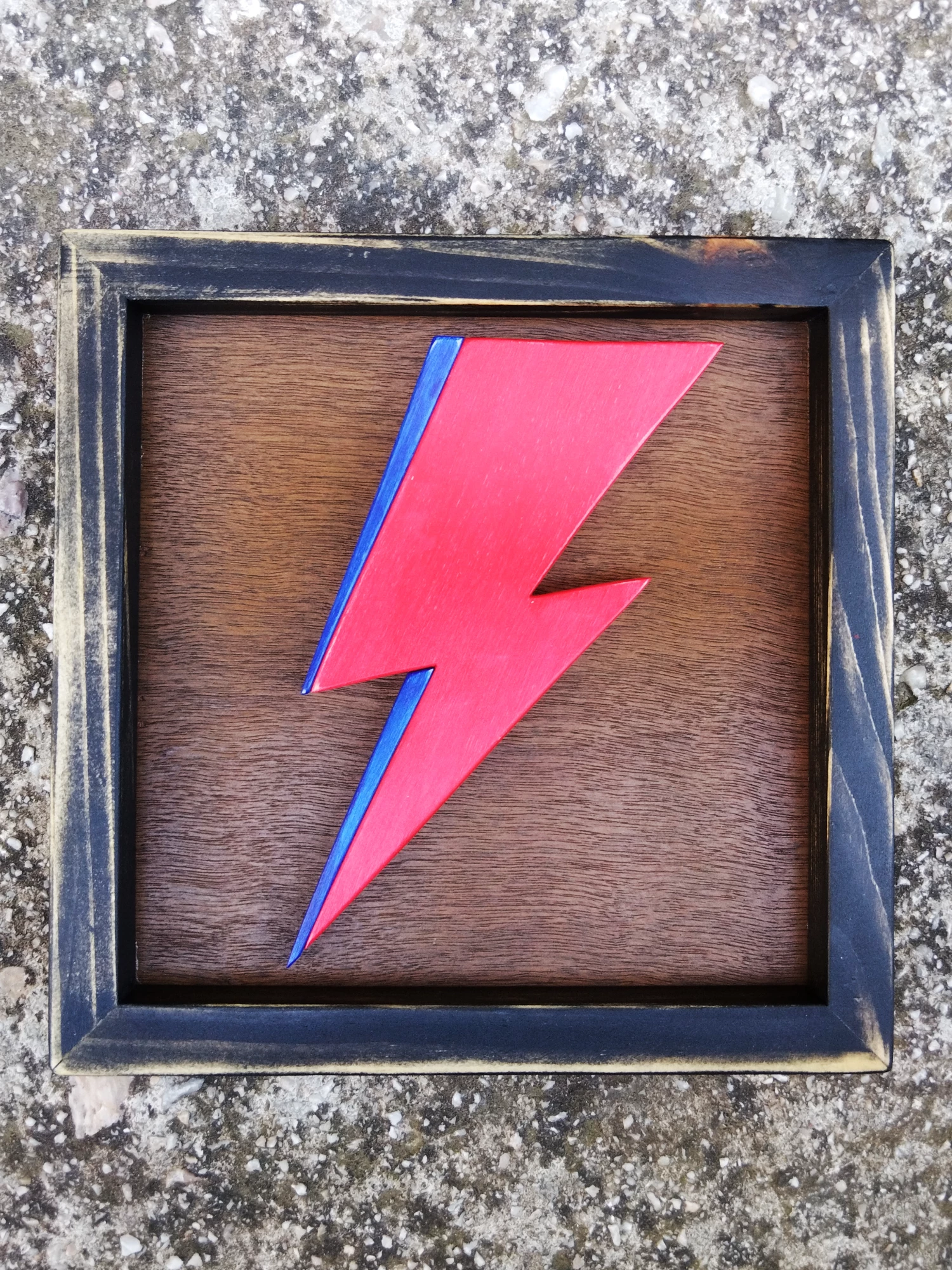 Mini David Bowie wood art