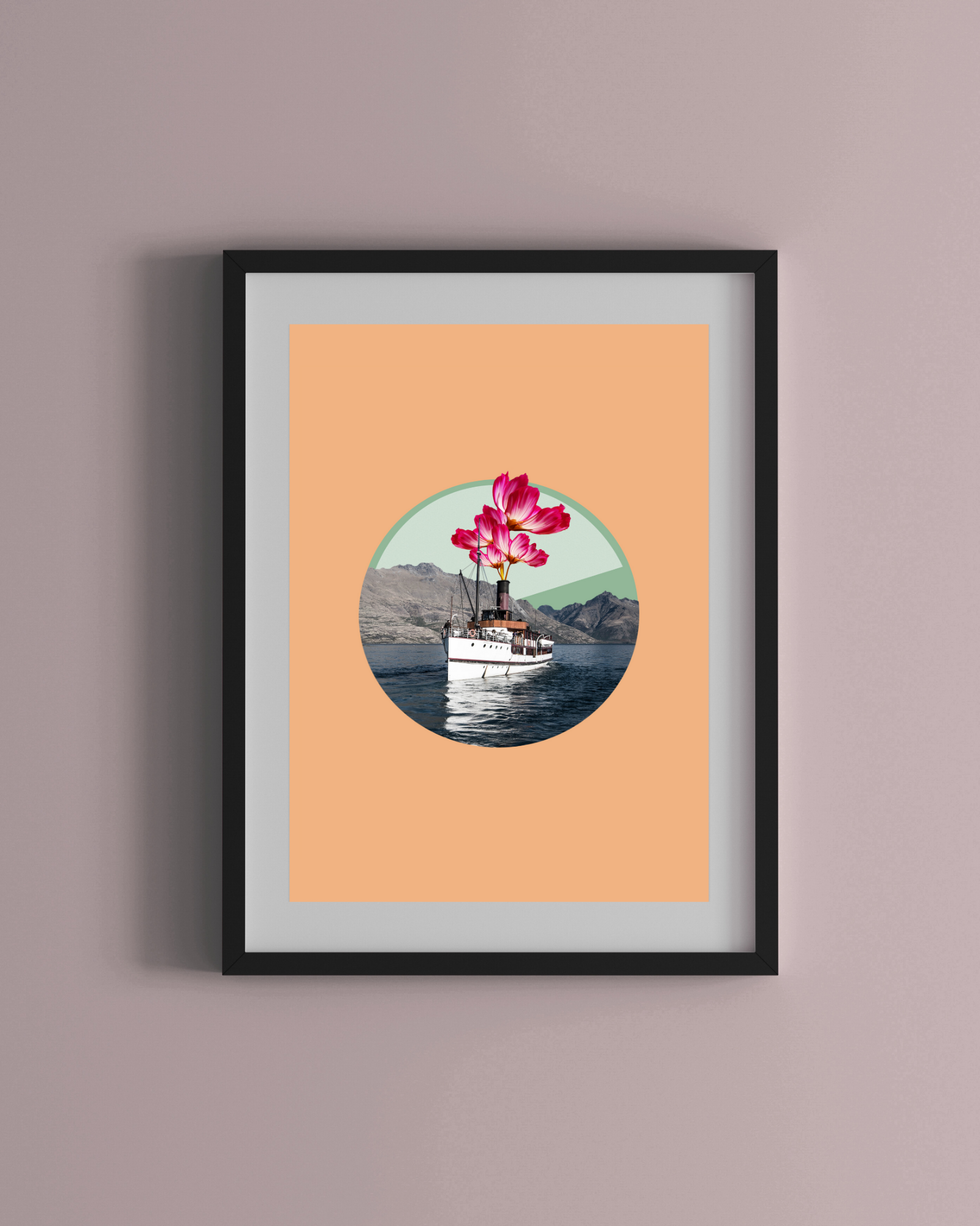 Blooming Voyage | Surreal Collage Art Print 