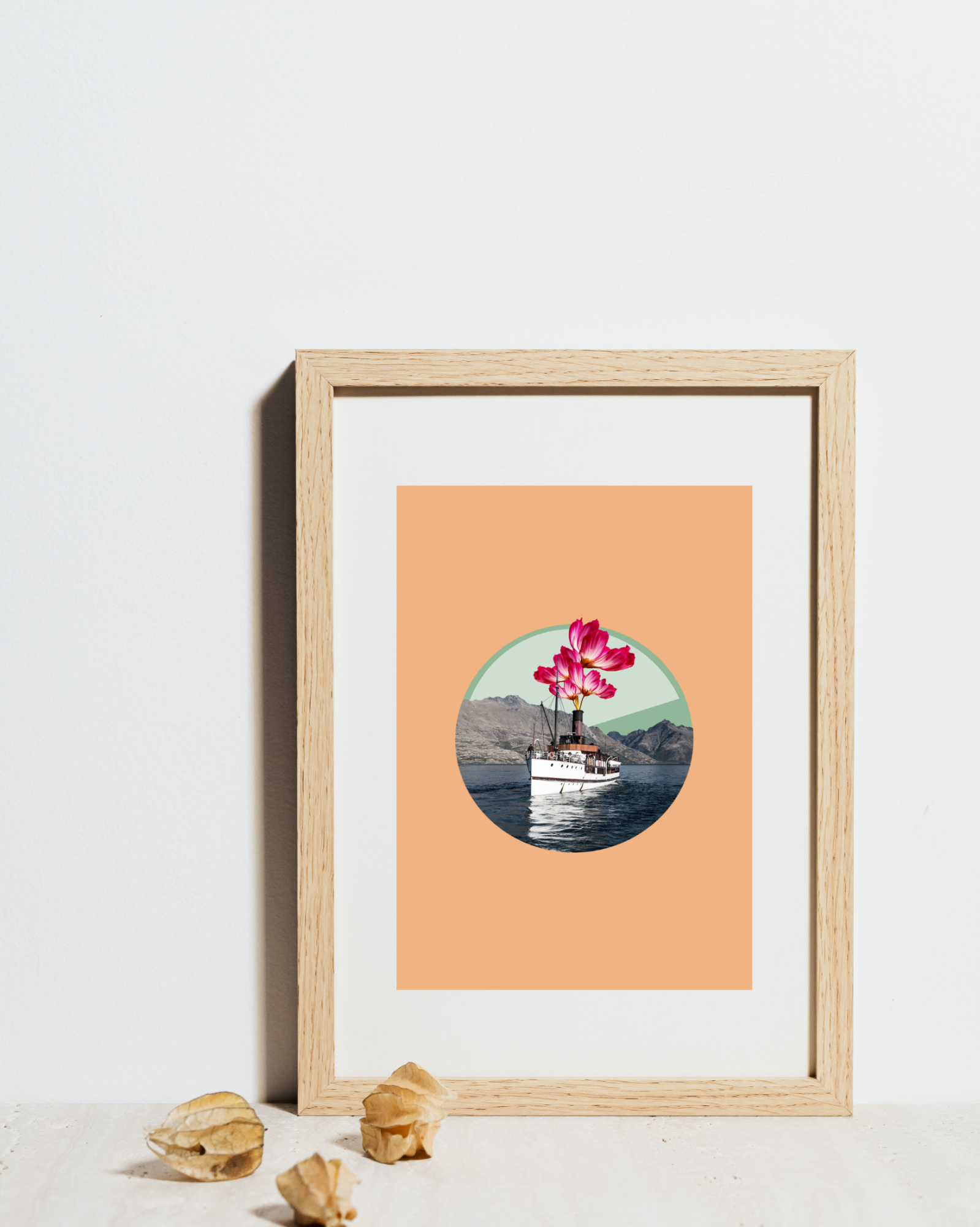 Blooming Voyage | Surreal Collage Art Print 