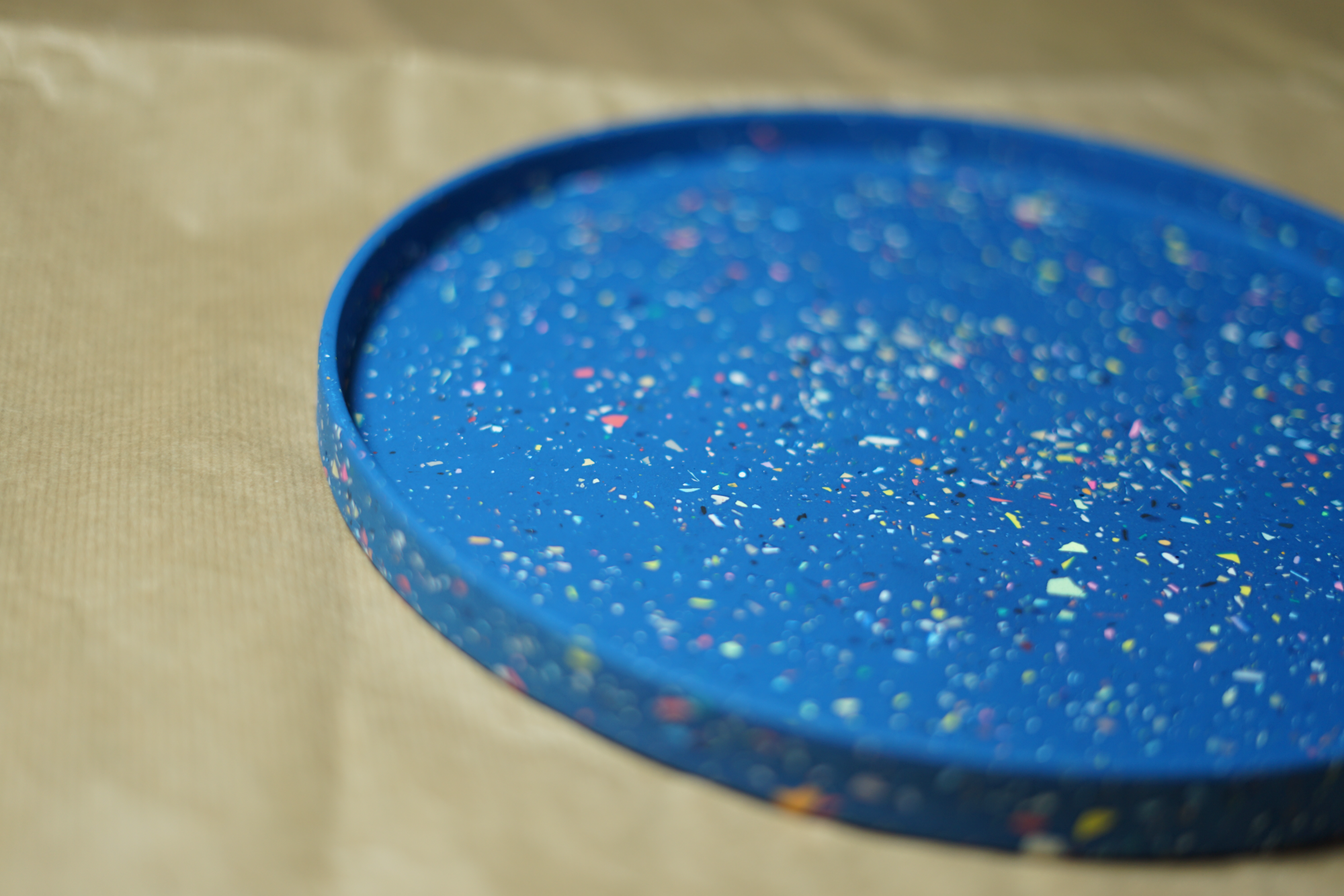 Black terrazzo decorative tray 30cm