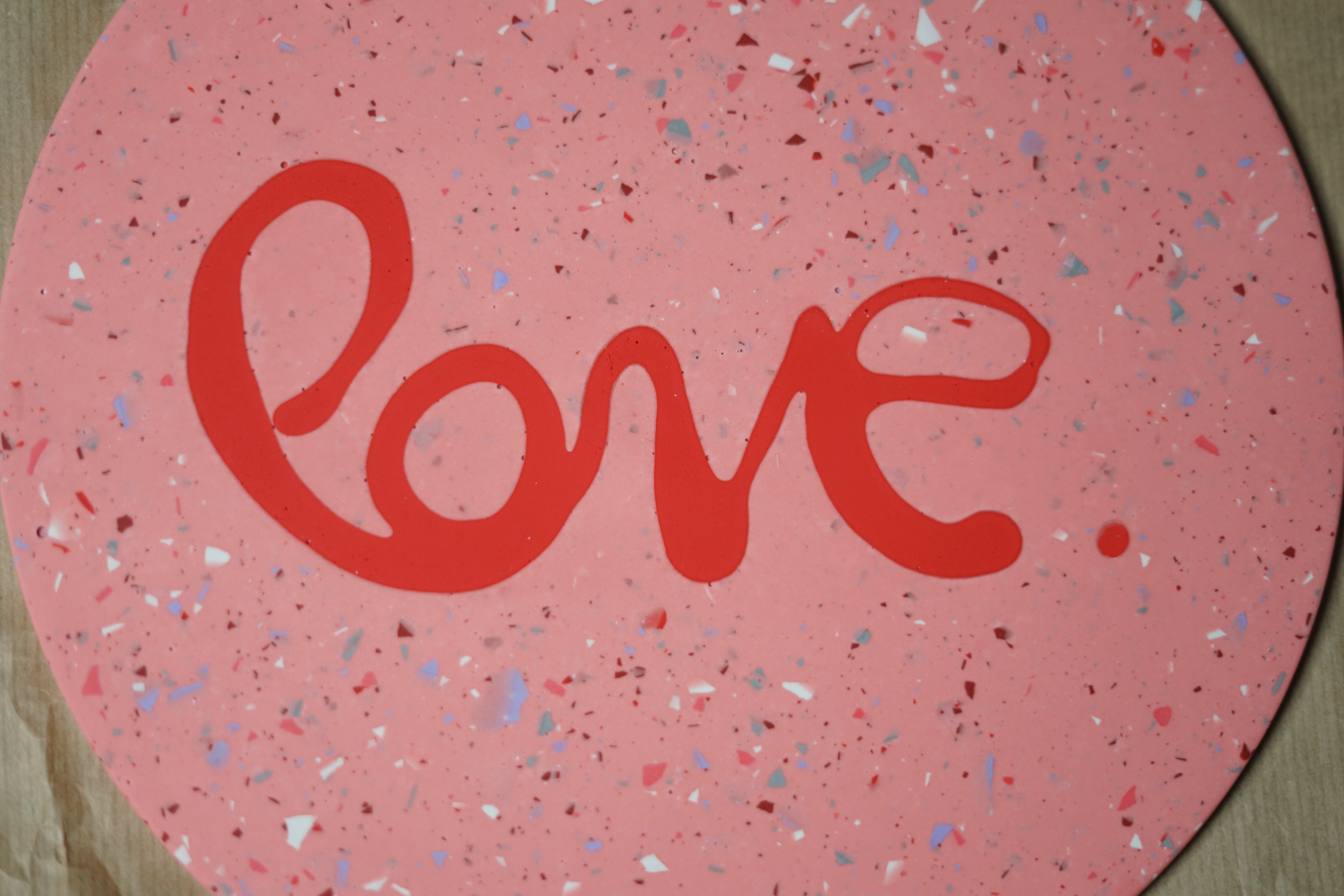 White terrazzo decorative tray 30cm