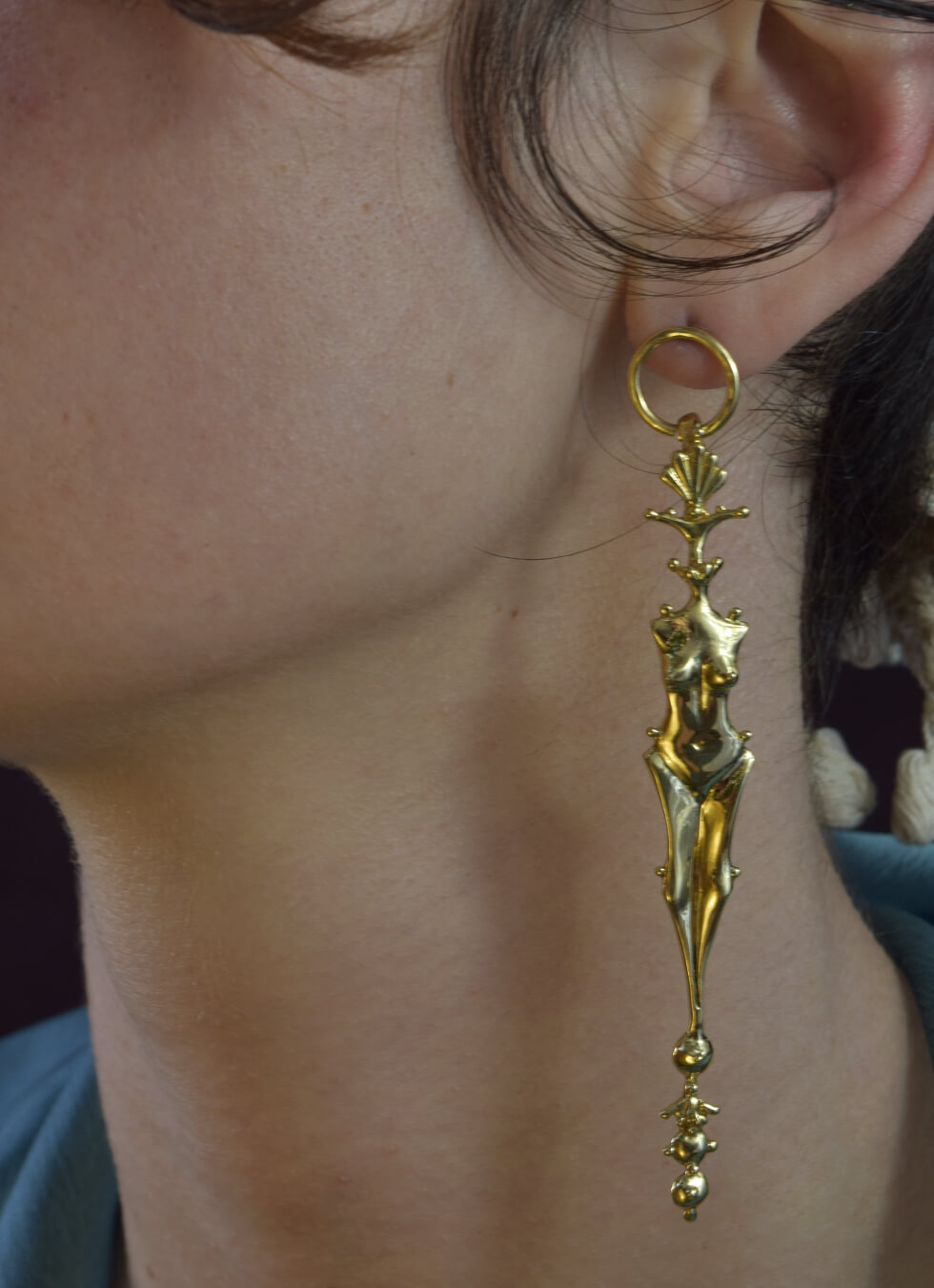 Venus Gold Dangle Earrings