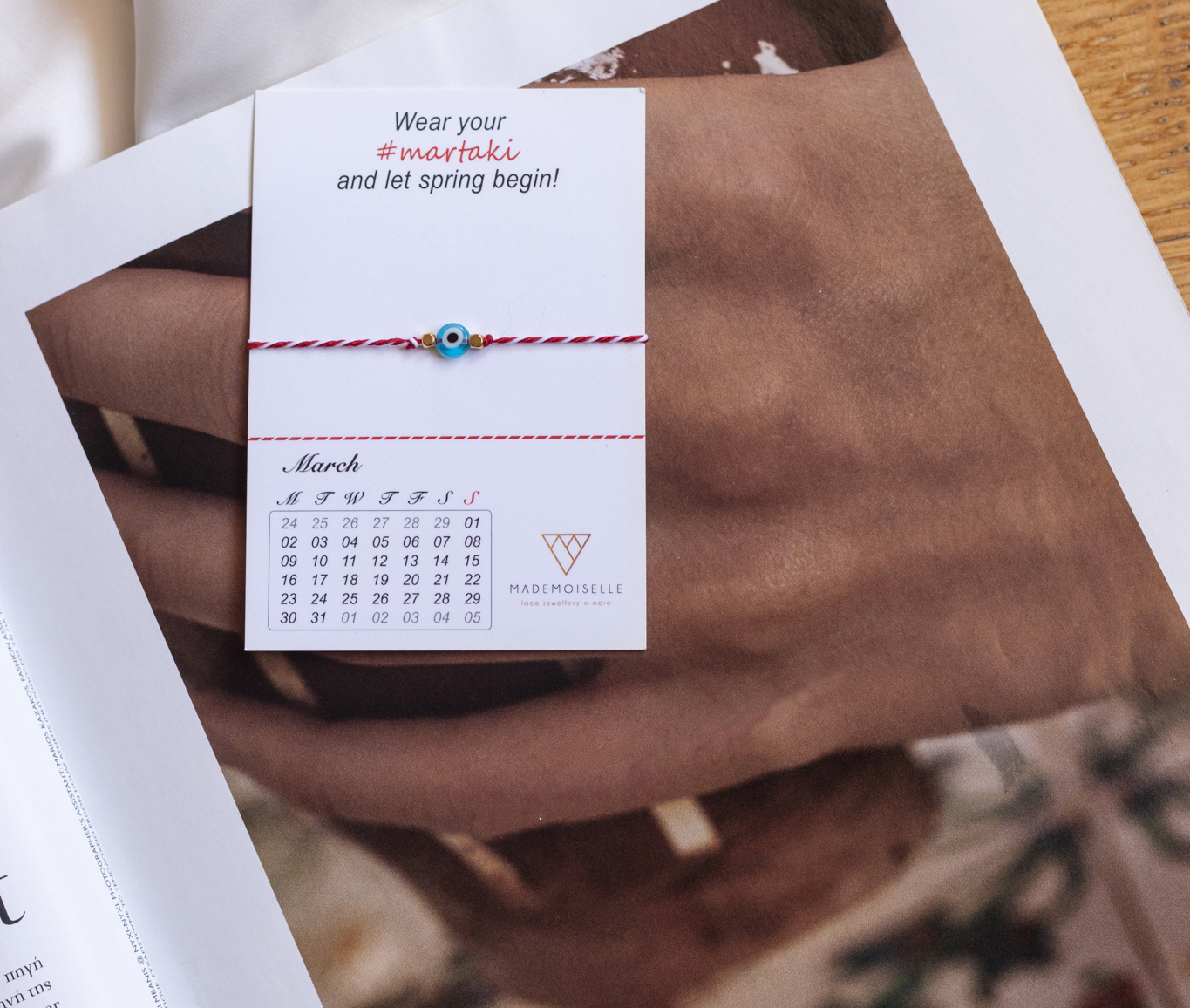 Βραχιόλι Μάρτης Ματάκι– Χειροποίητο Μαρτάκι