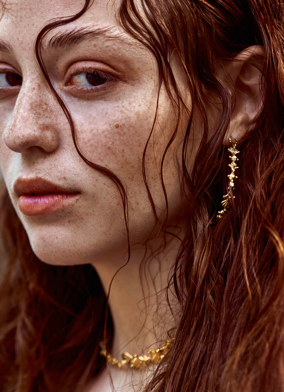 Fenris Gold Sculptural Hoop Earrings