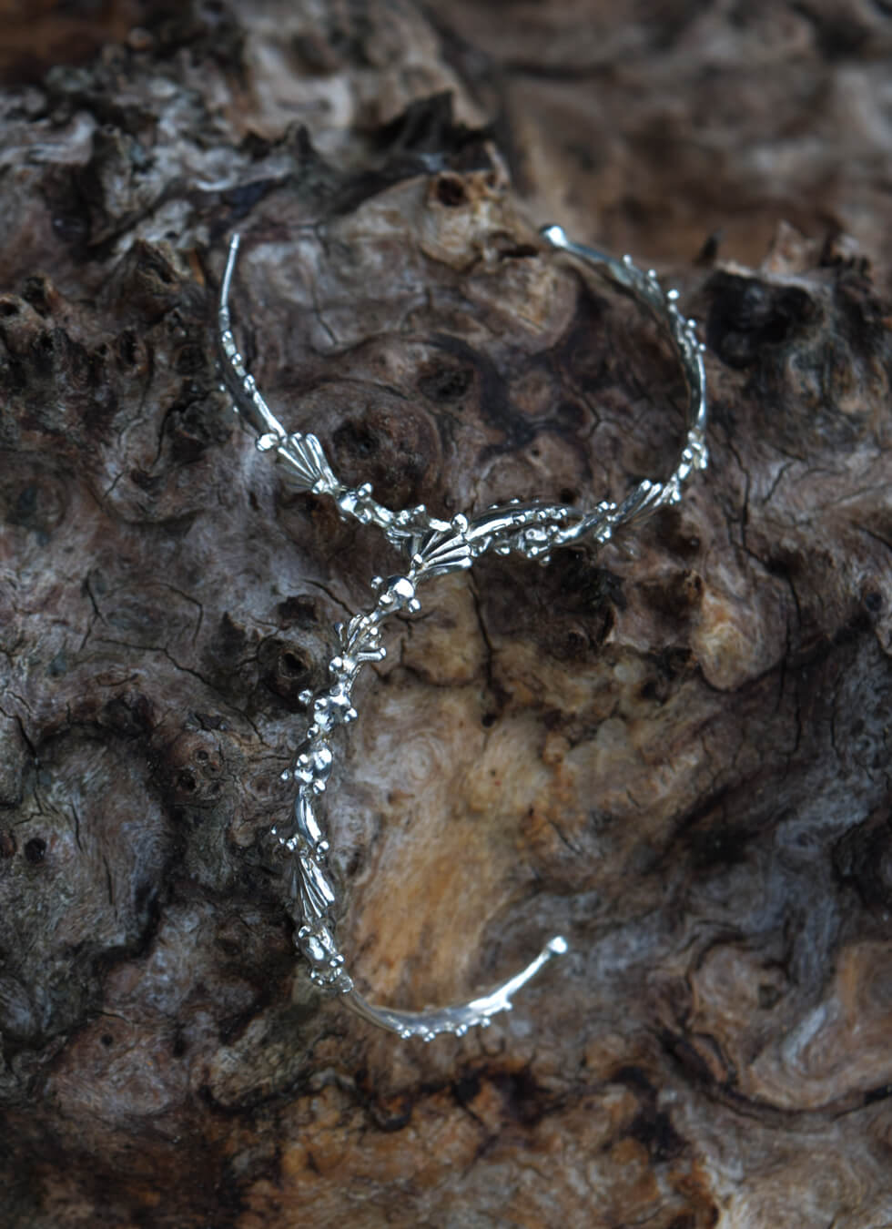 Fenris Silver Sculptural Hoop Earrings