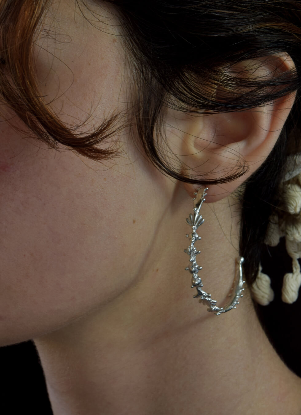 Fenris Silver Sculptural Hoop Earrings