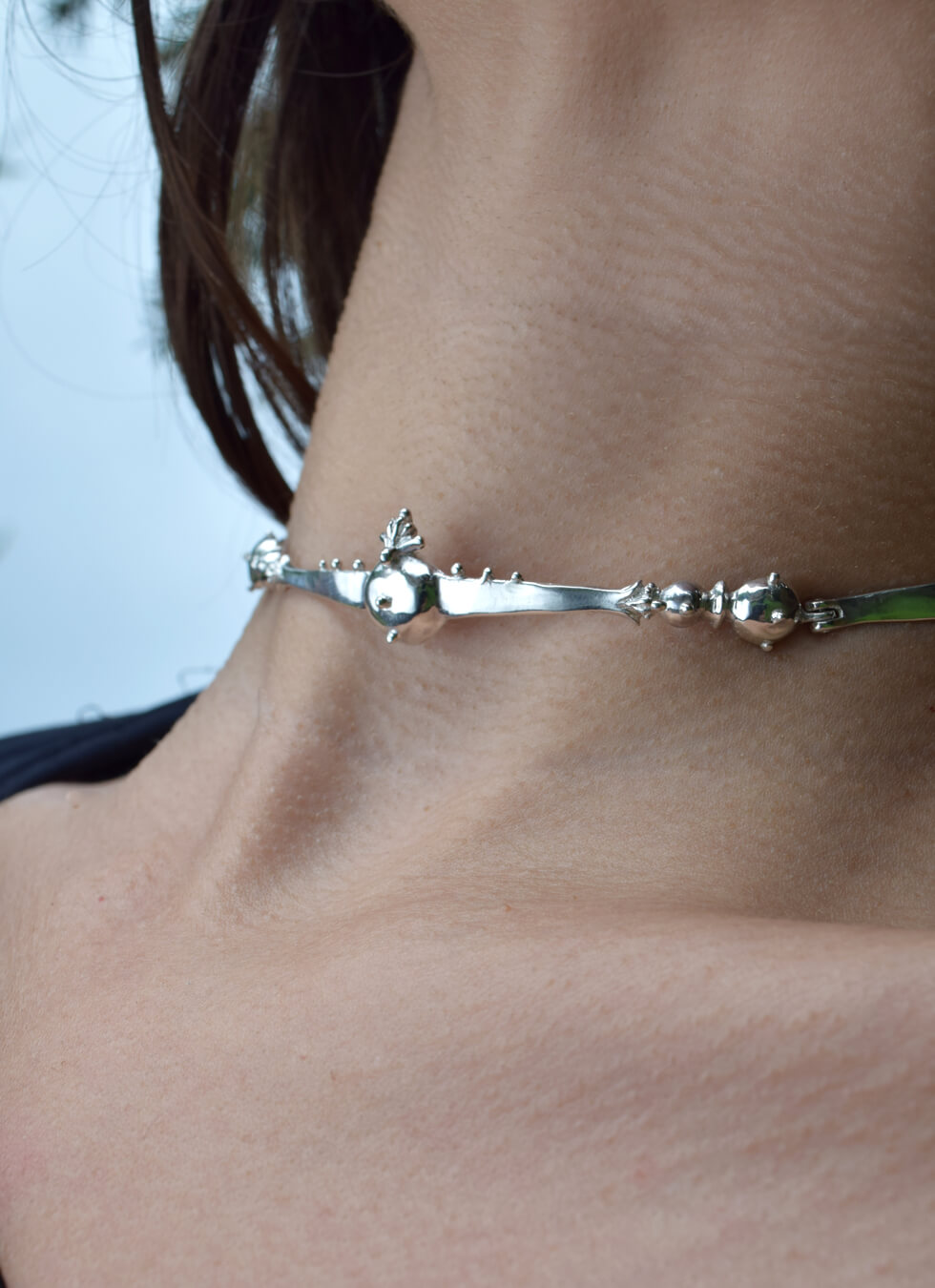 Nerissa Silver Choker Necklace