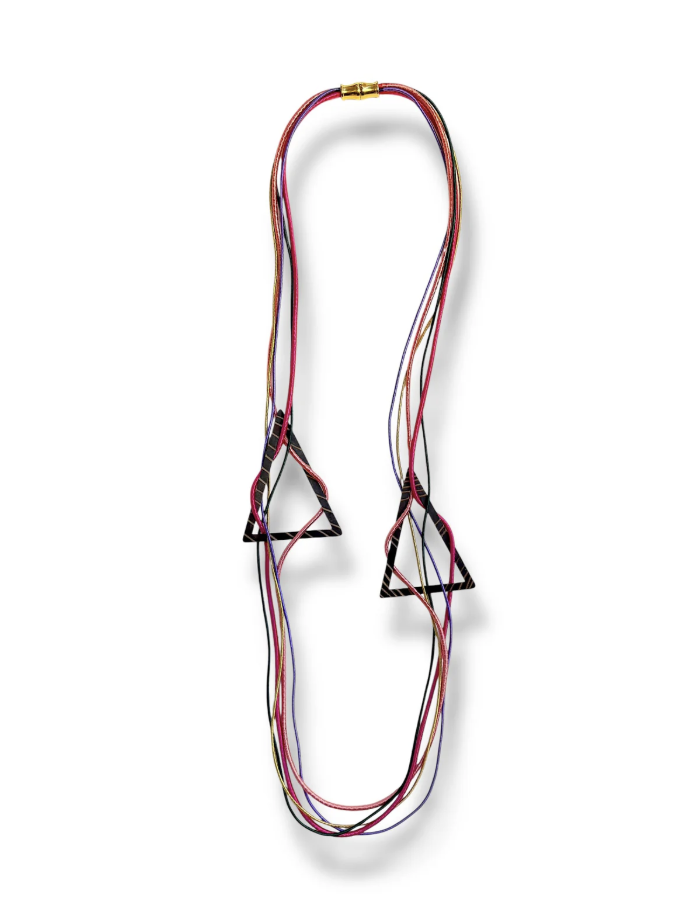 Διπλό Κολιέ Bib σε Ροζ Αποχρώσεις