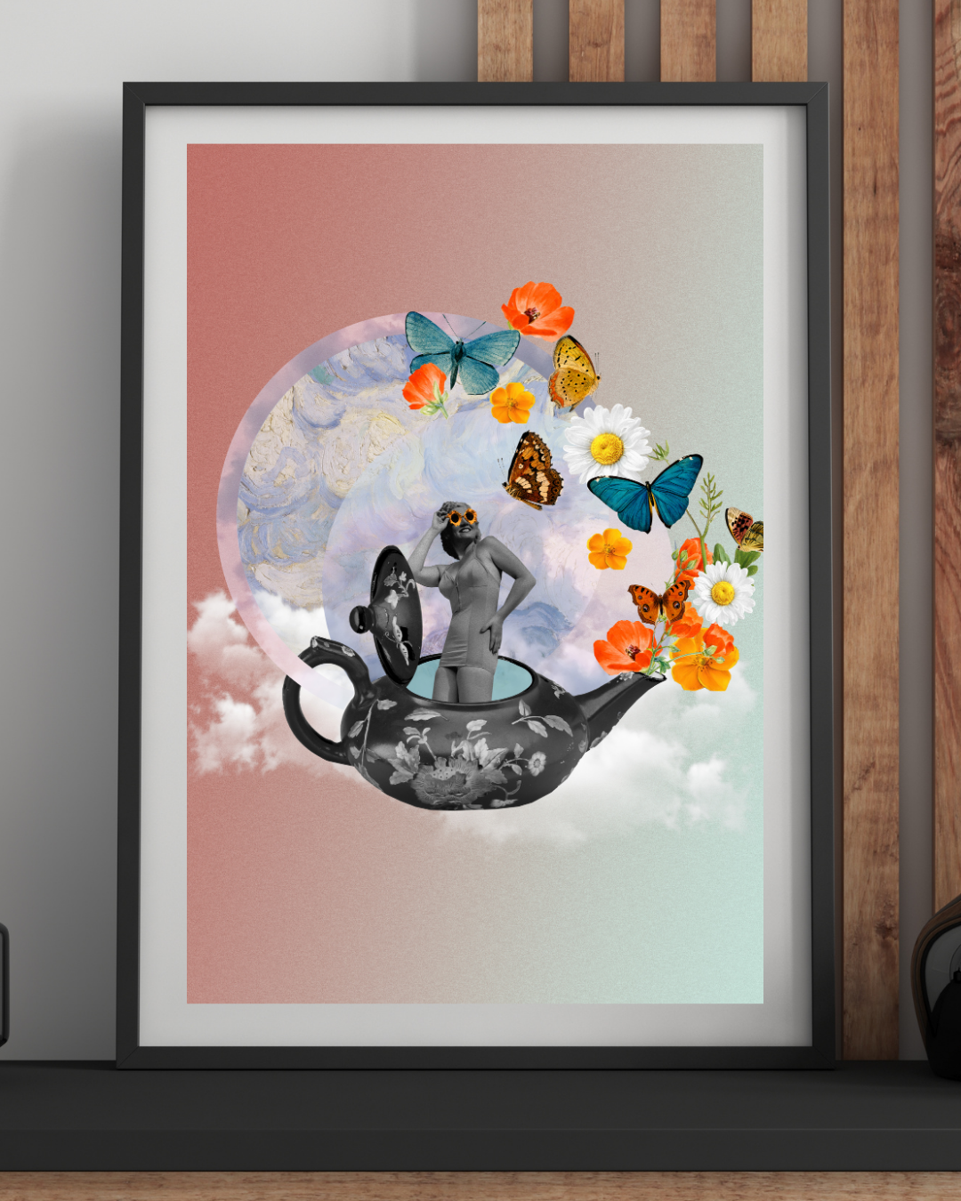 A cup of Spring | Surreal Collage Art Print 