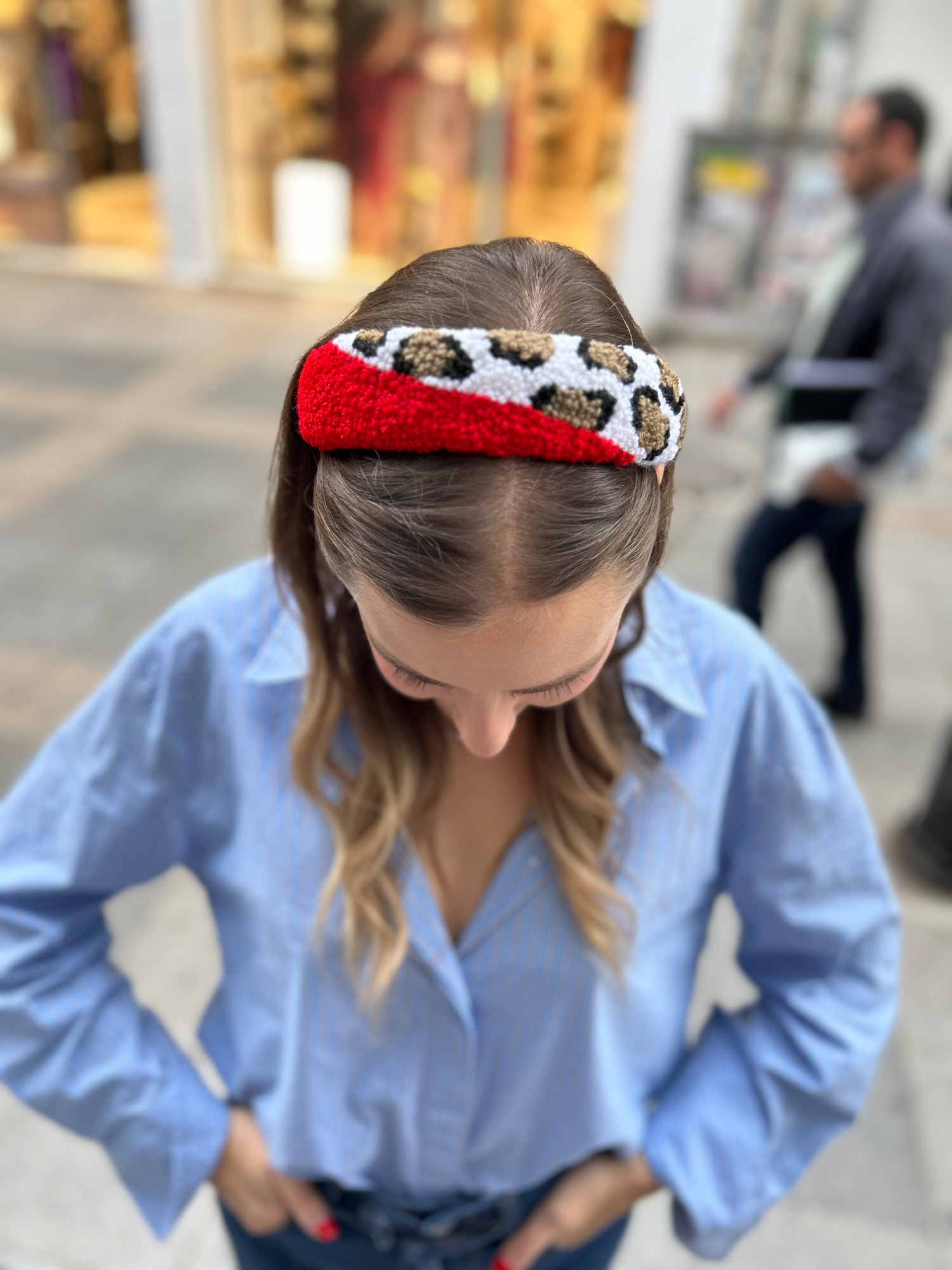 Κόκκινη/ λεοπάρ στέκα 