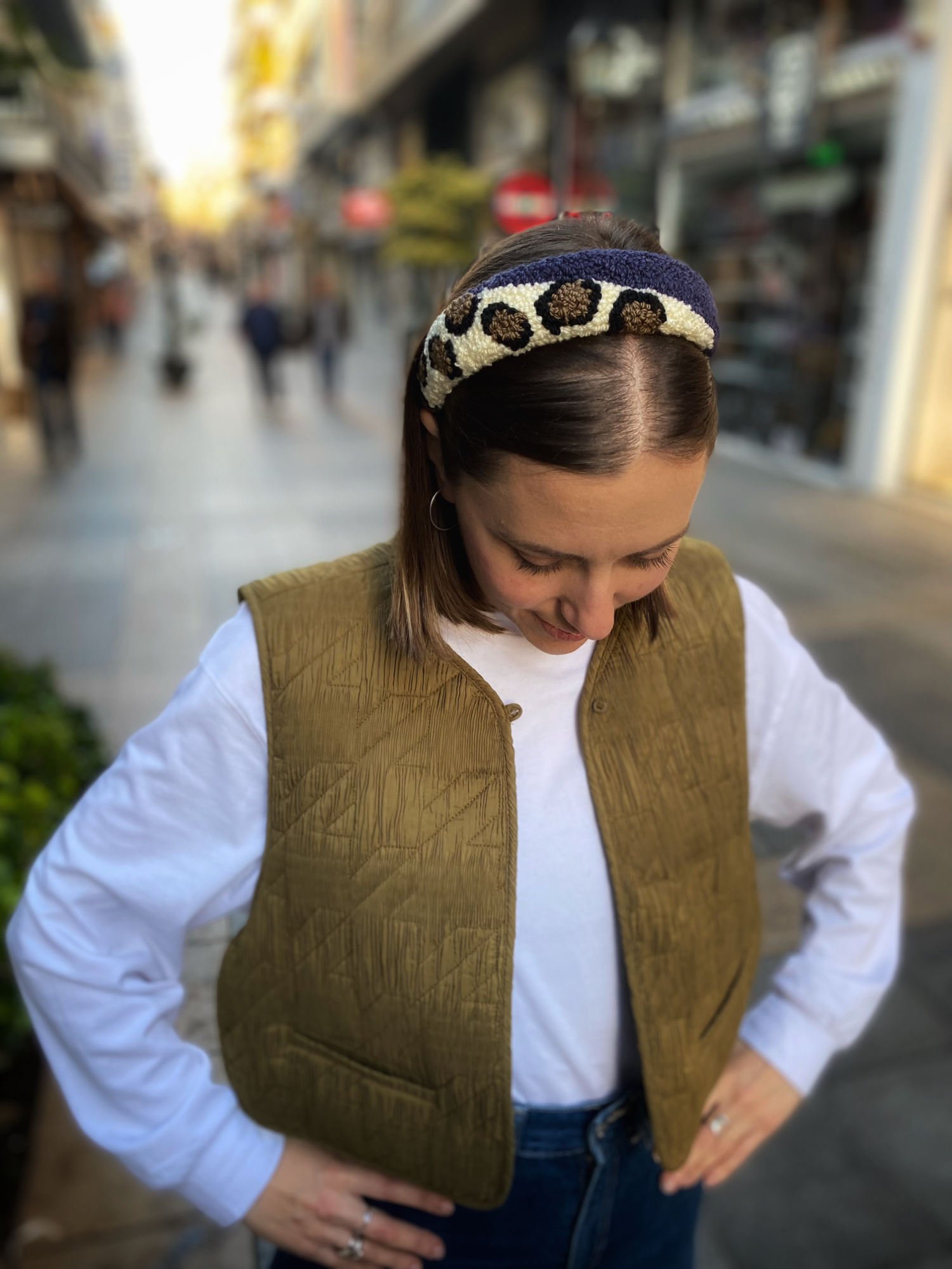 Μπλε/λεοπάρ στέκα μαλλιων