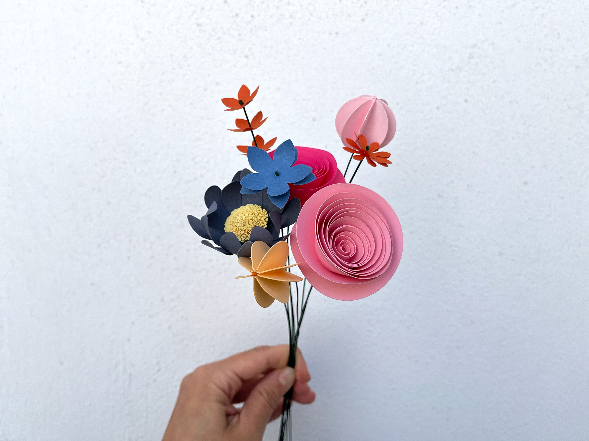 Paper Flower Bouquet | Bubble pink & Blue