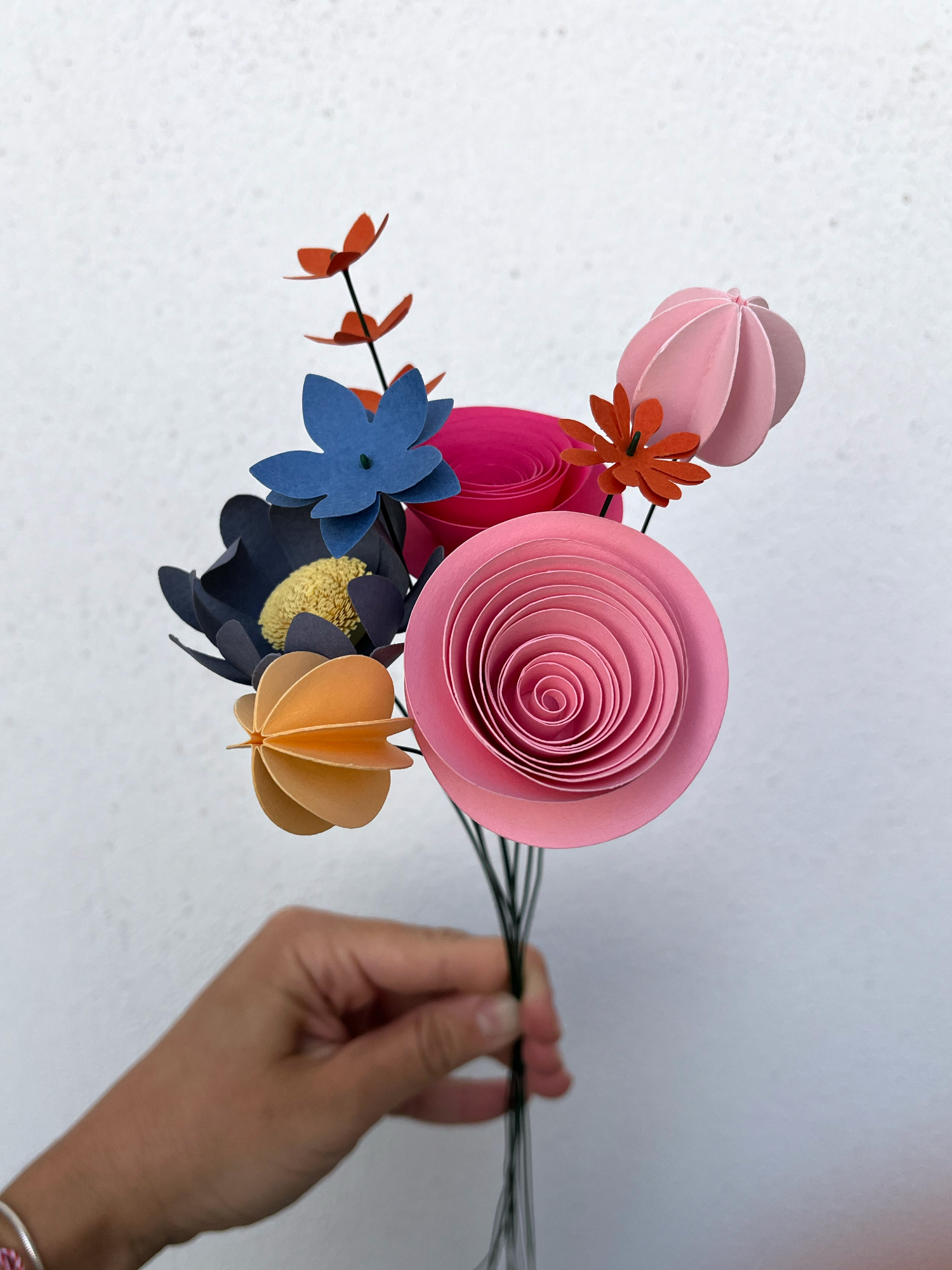 Paper Flower Bouquet | Bubble pink & Blue