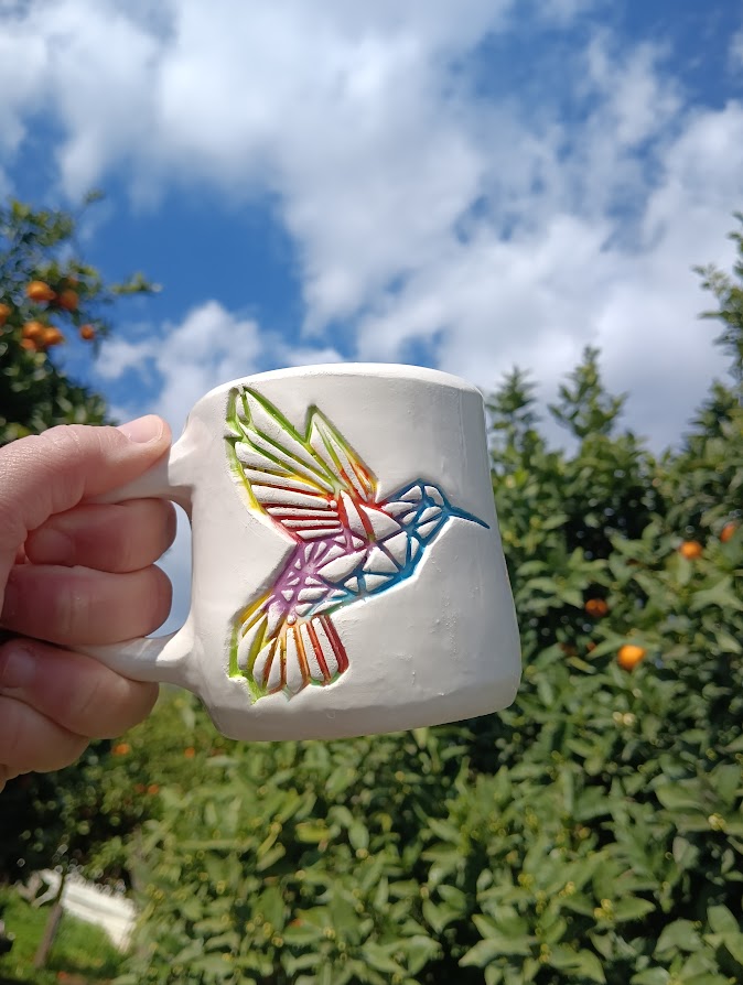 Κούπα με Πολύχρωμο Κολιμπρί