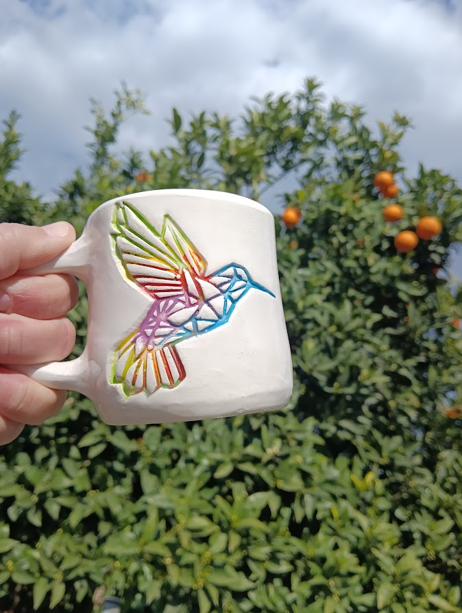 Κούπα με Πολύχρωμο Κολιμπρί