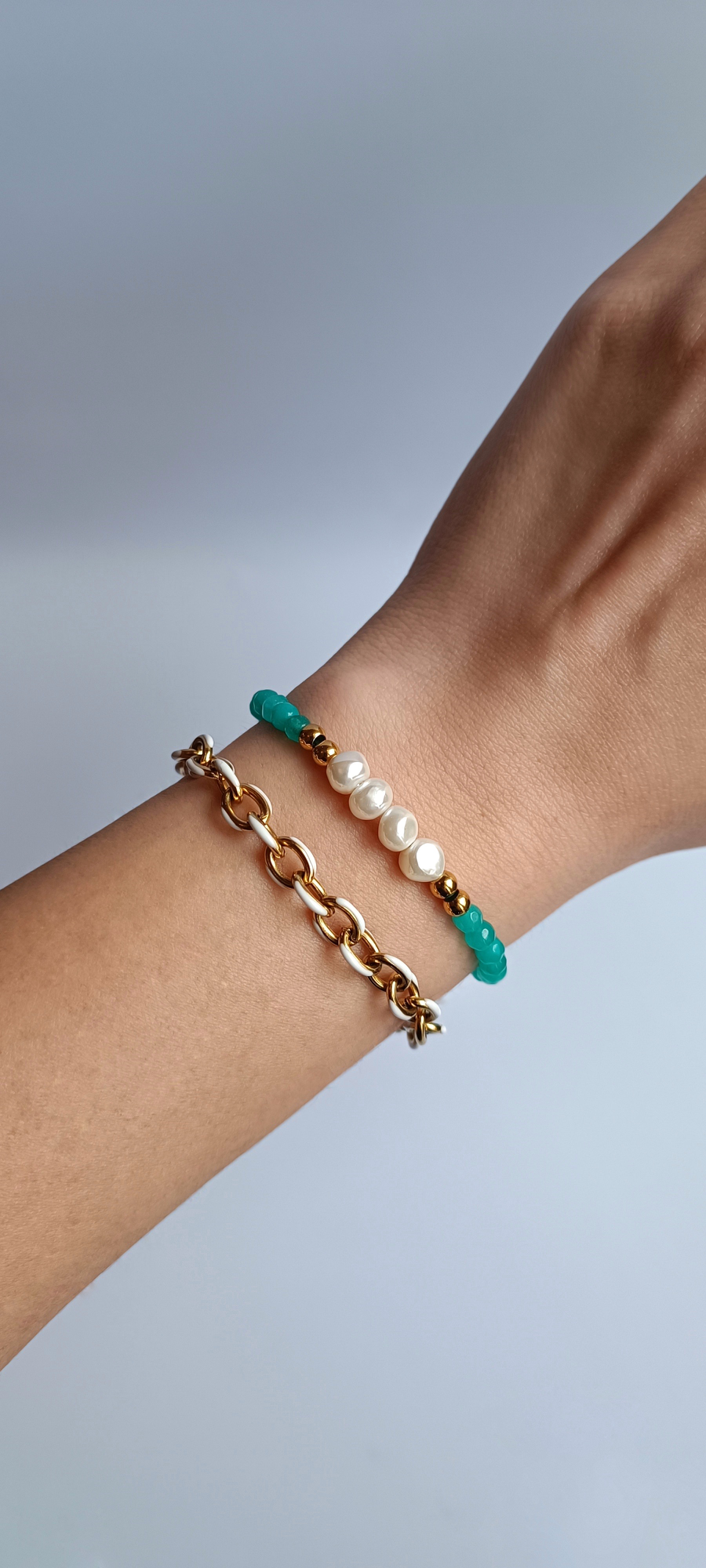 Jade Bracelet With Pearl Nuggets