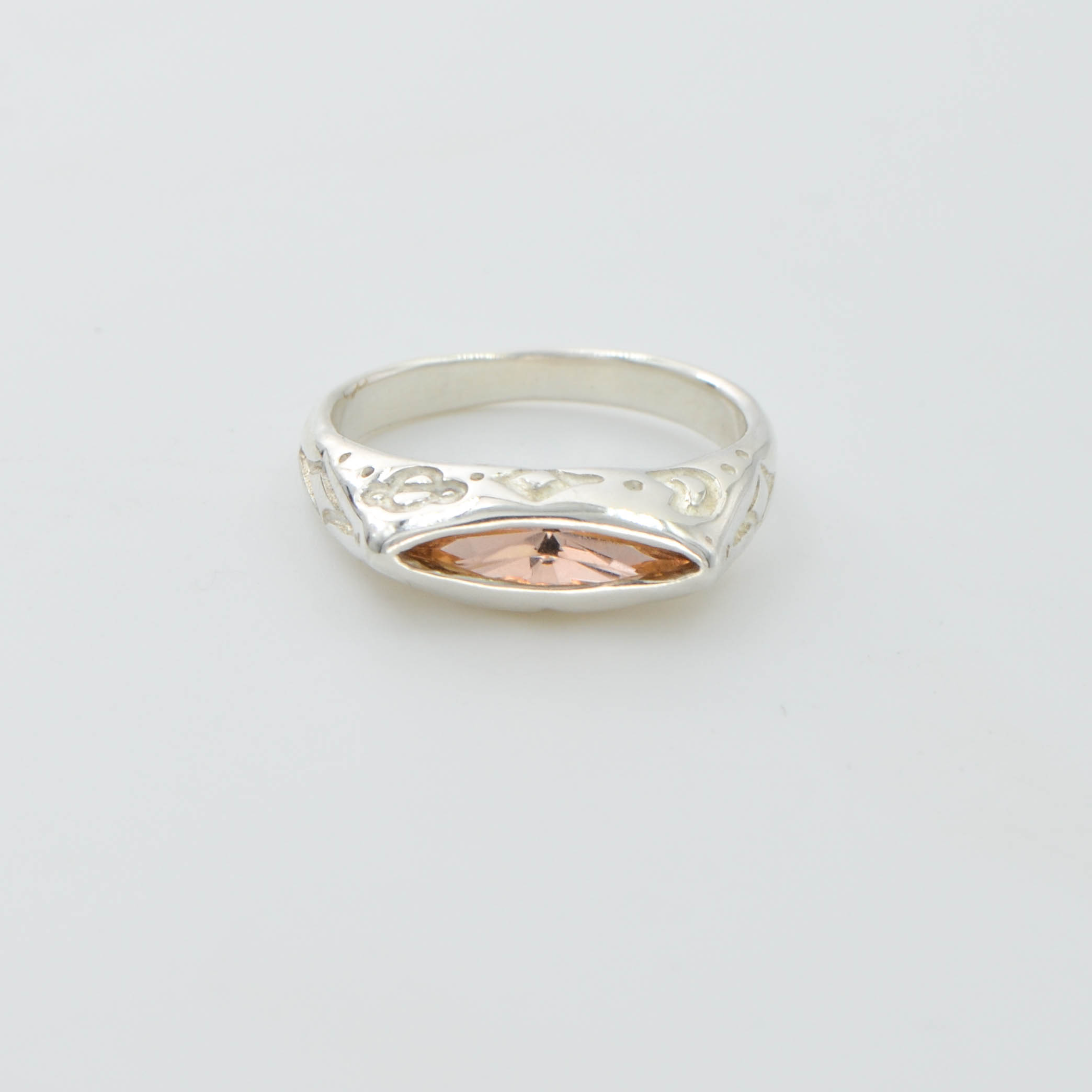 Celestial signet ring with champagne crystal