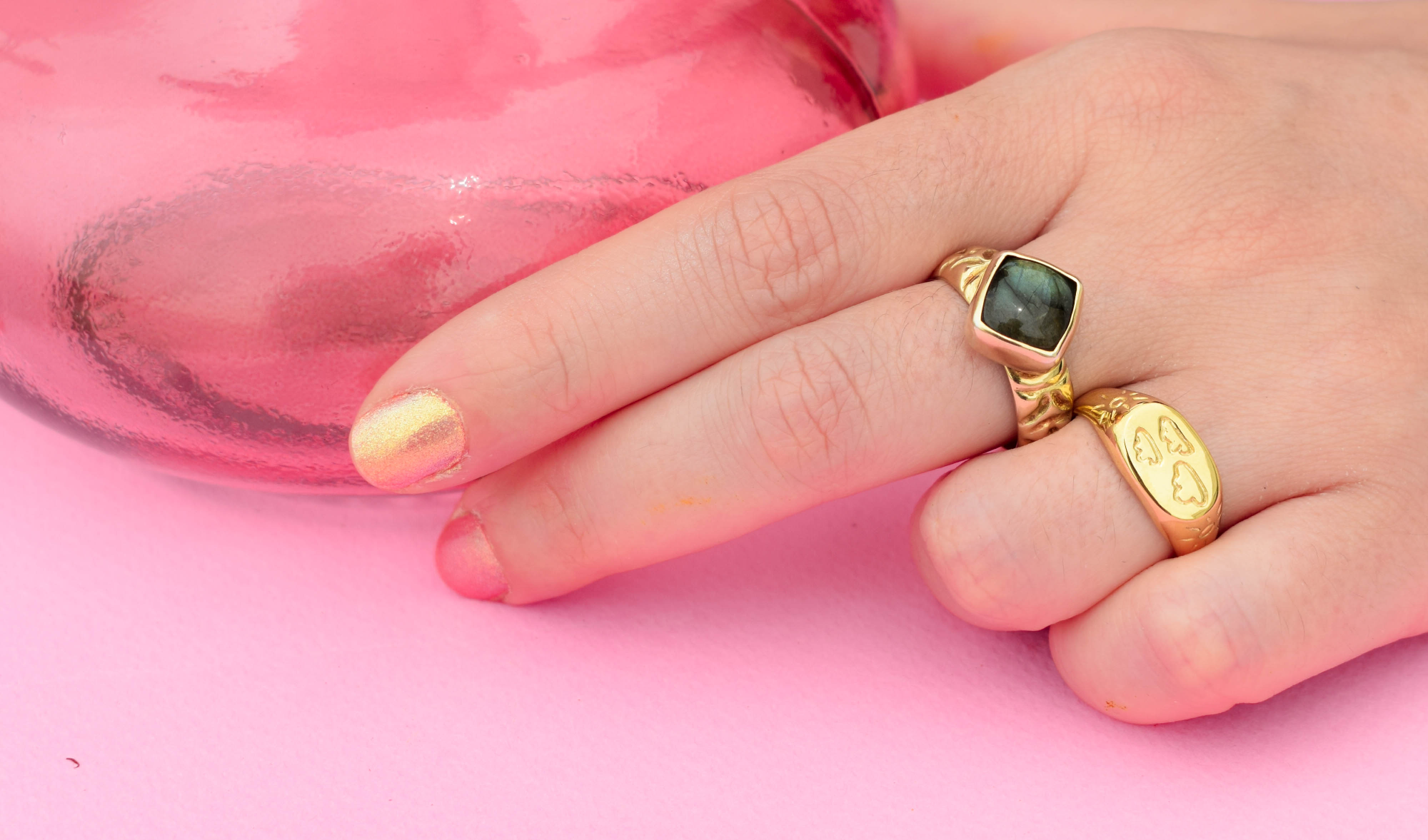 Clouds and sun signet ring