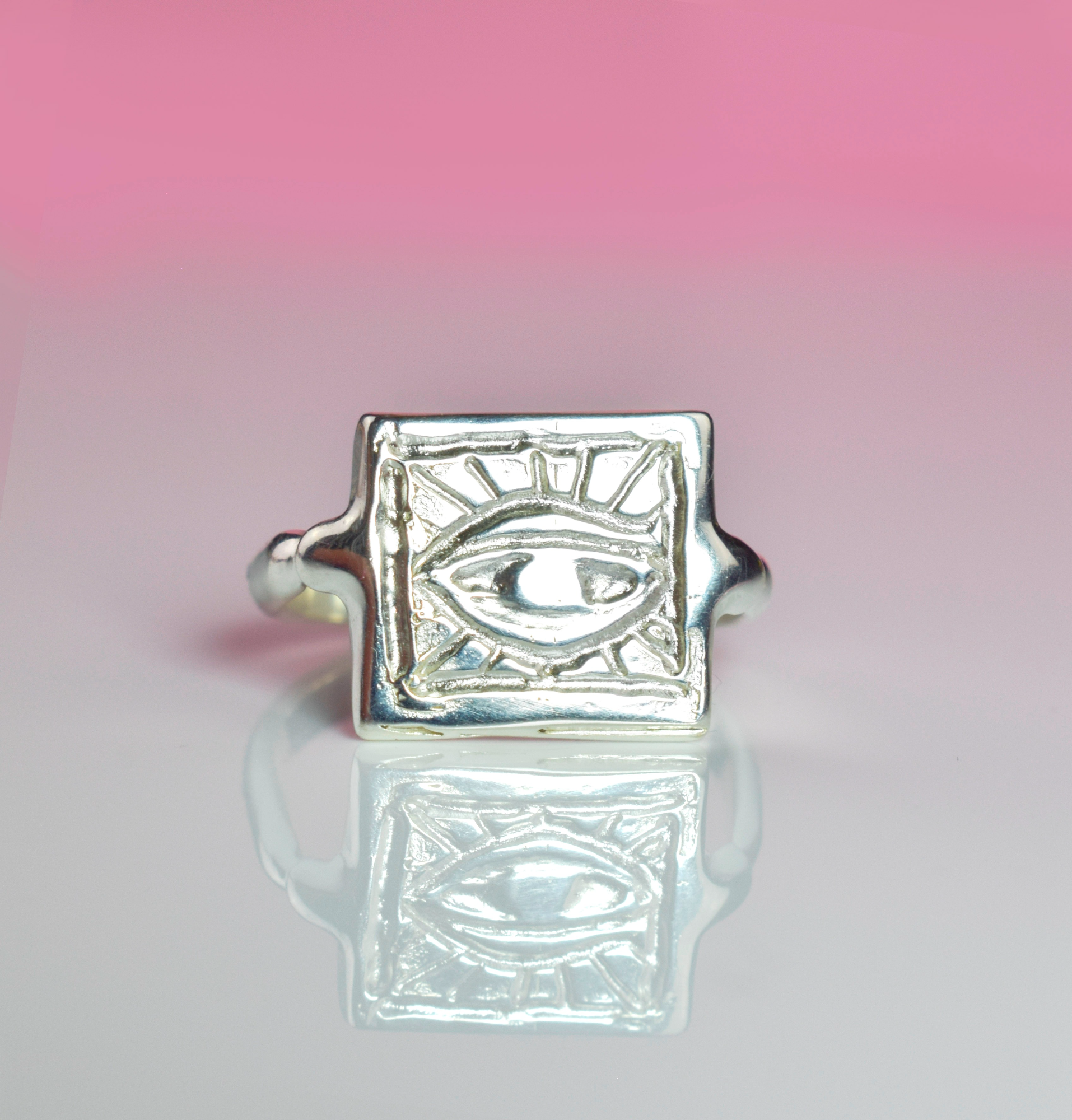 Evil eye square ring