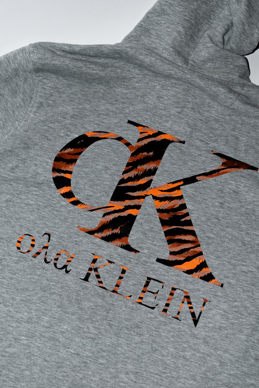 όλα KLEIN – Oversized Hoodie (Grey, Tiger Print)
