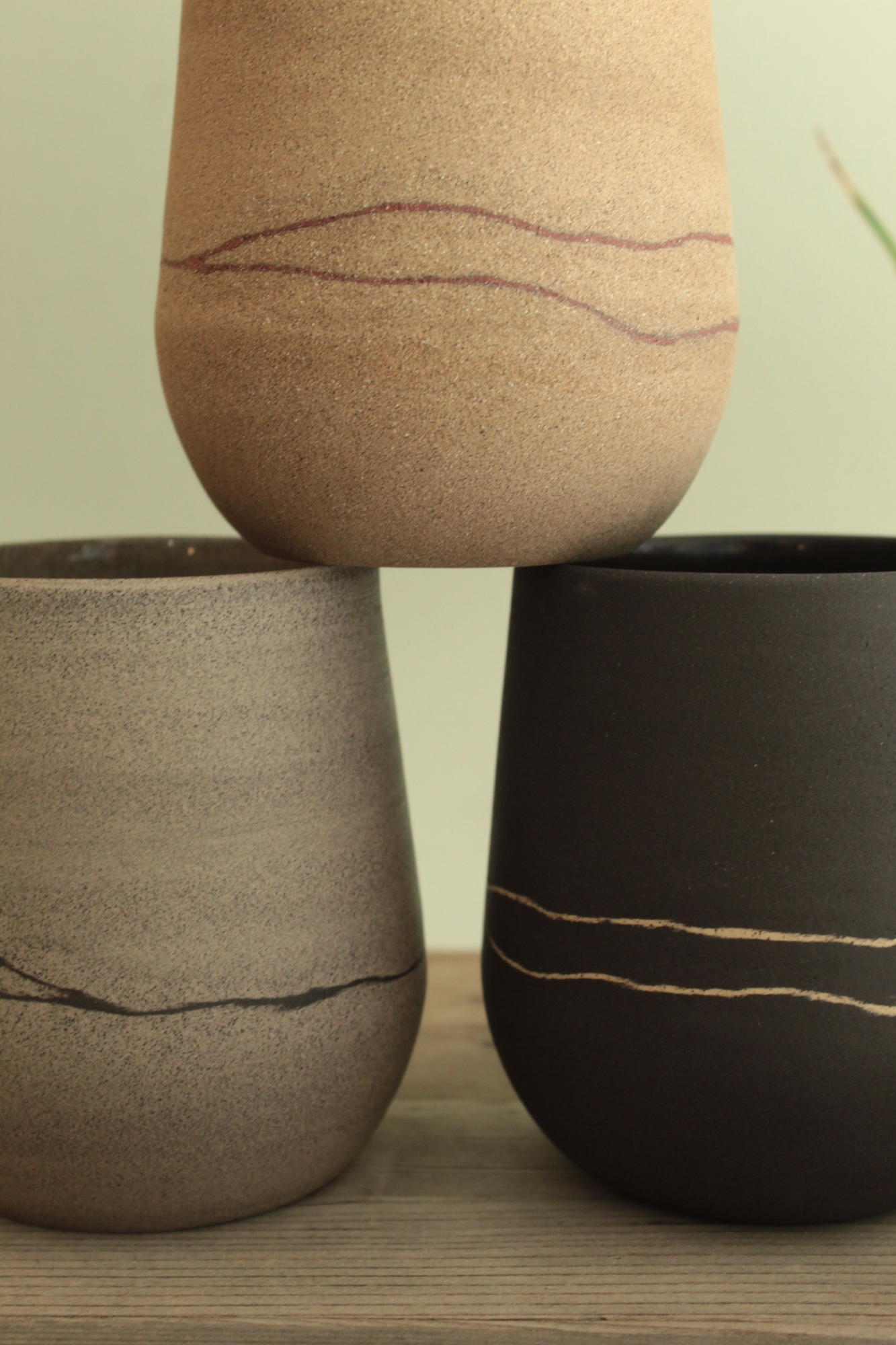 Red/Black/White line ποτήρι