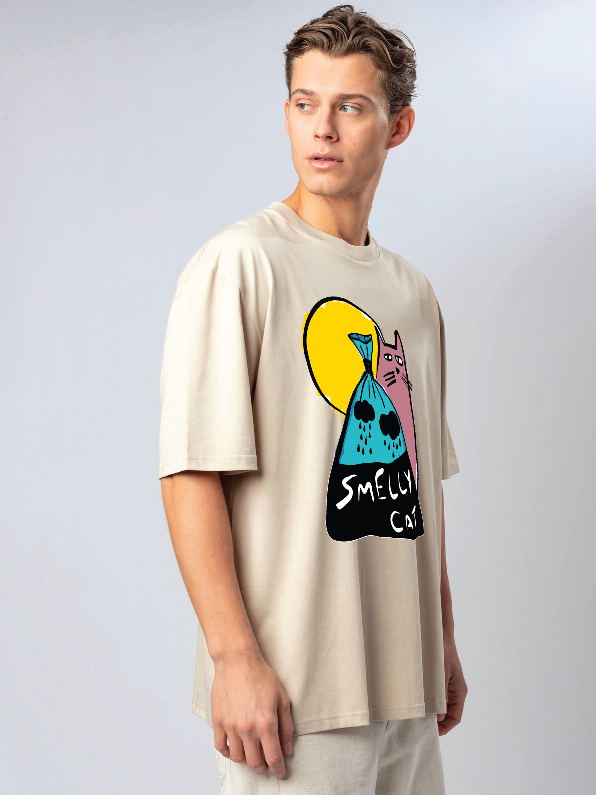 Smelly cat (organic oversized T-shirt )