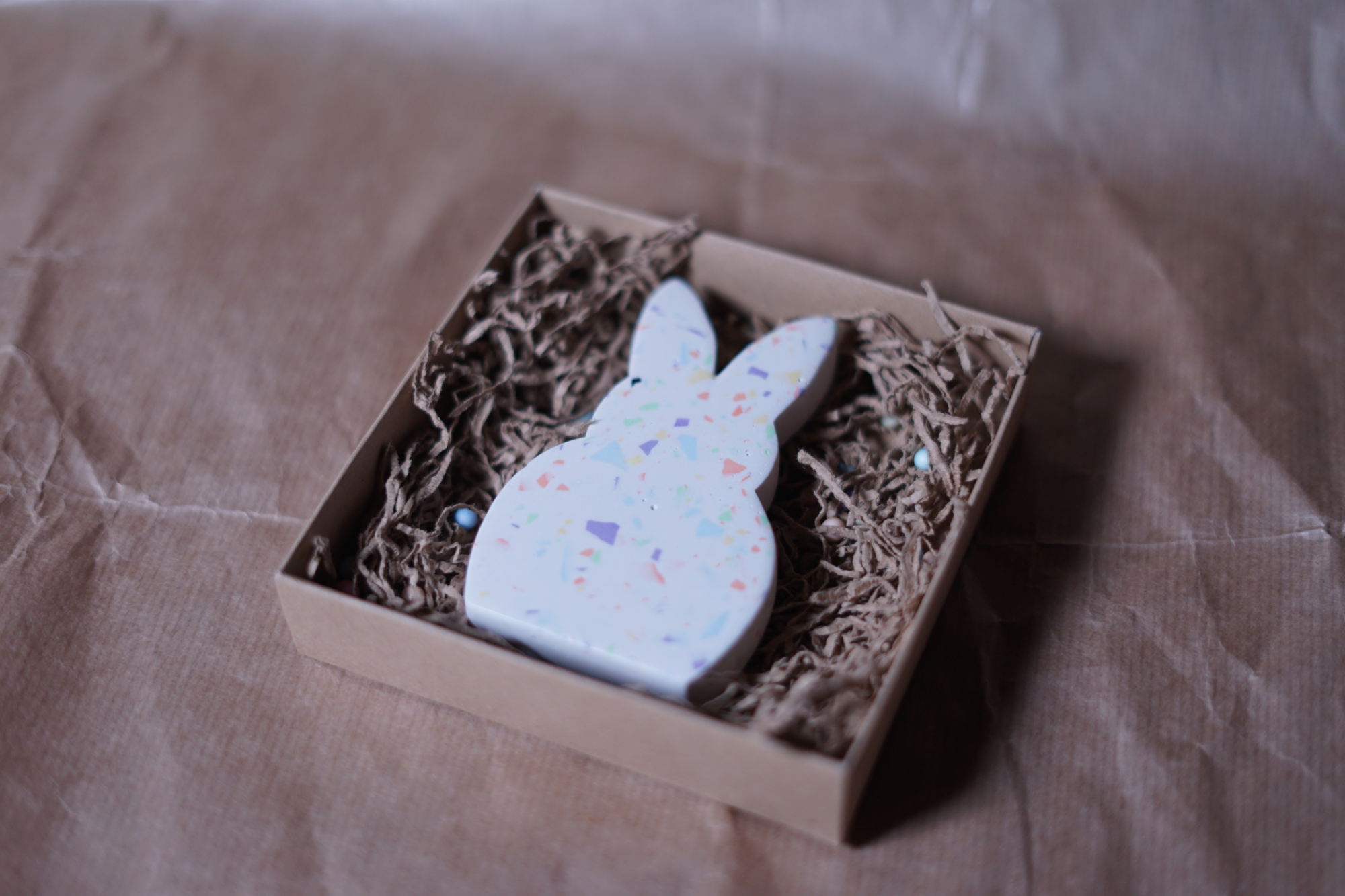 Πασχαλινό Διακοσμητικό Λαγουδάκι Terrazzo - Λευκό