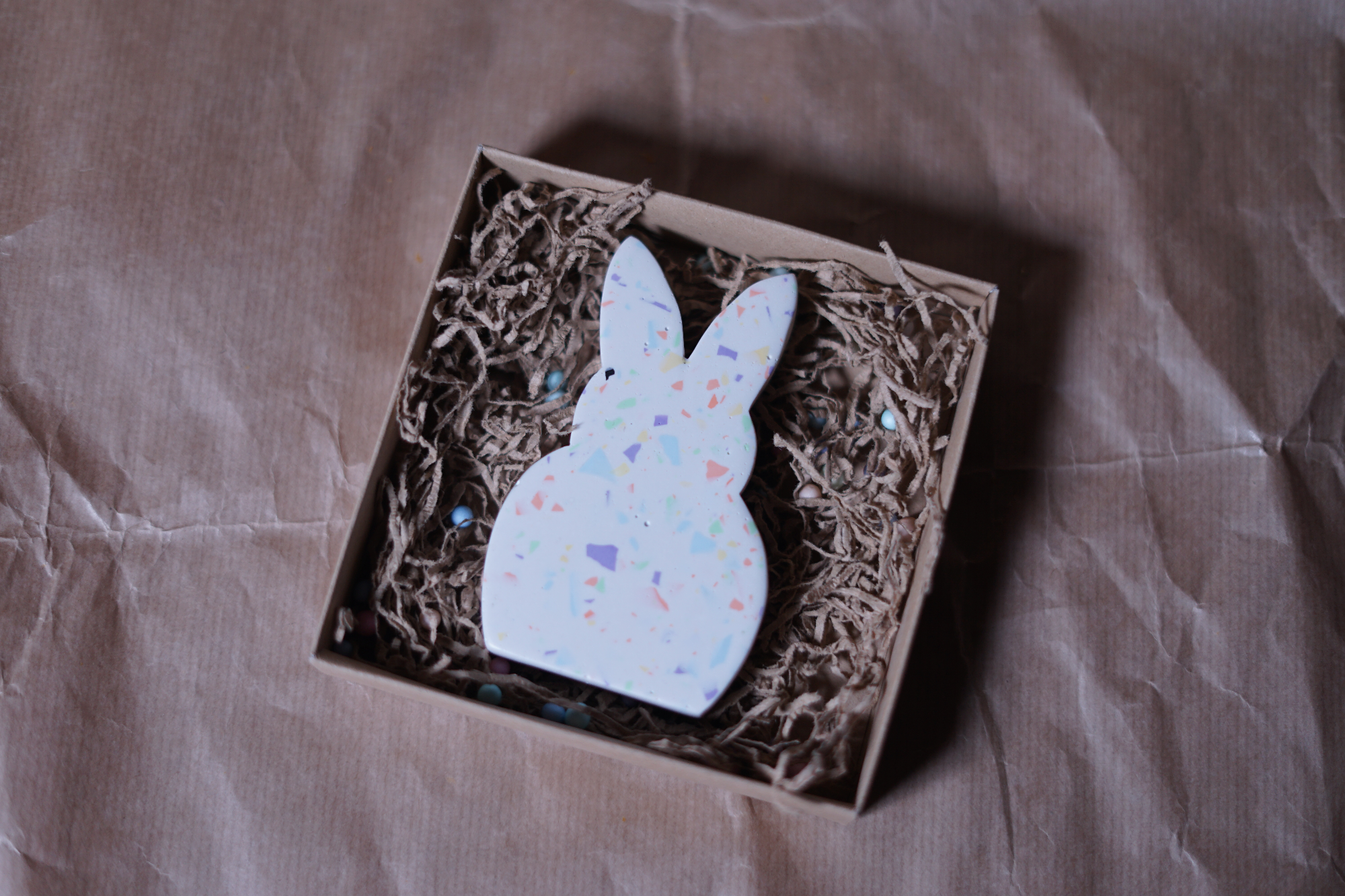 Πασχαλινό Διακοσμητικό Λαγουδάκι Terrazzo - Λευκό