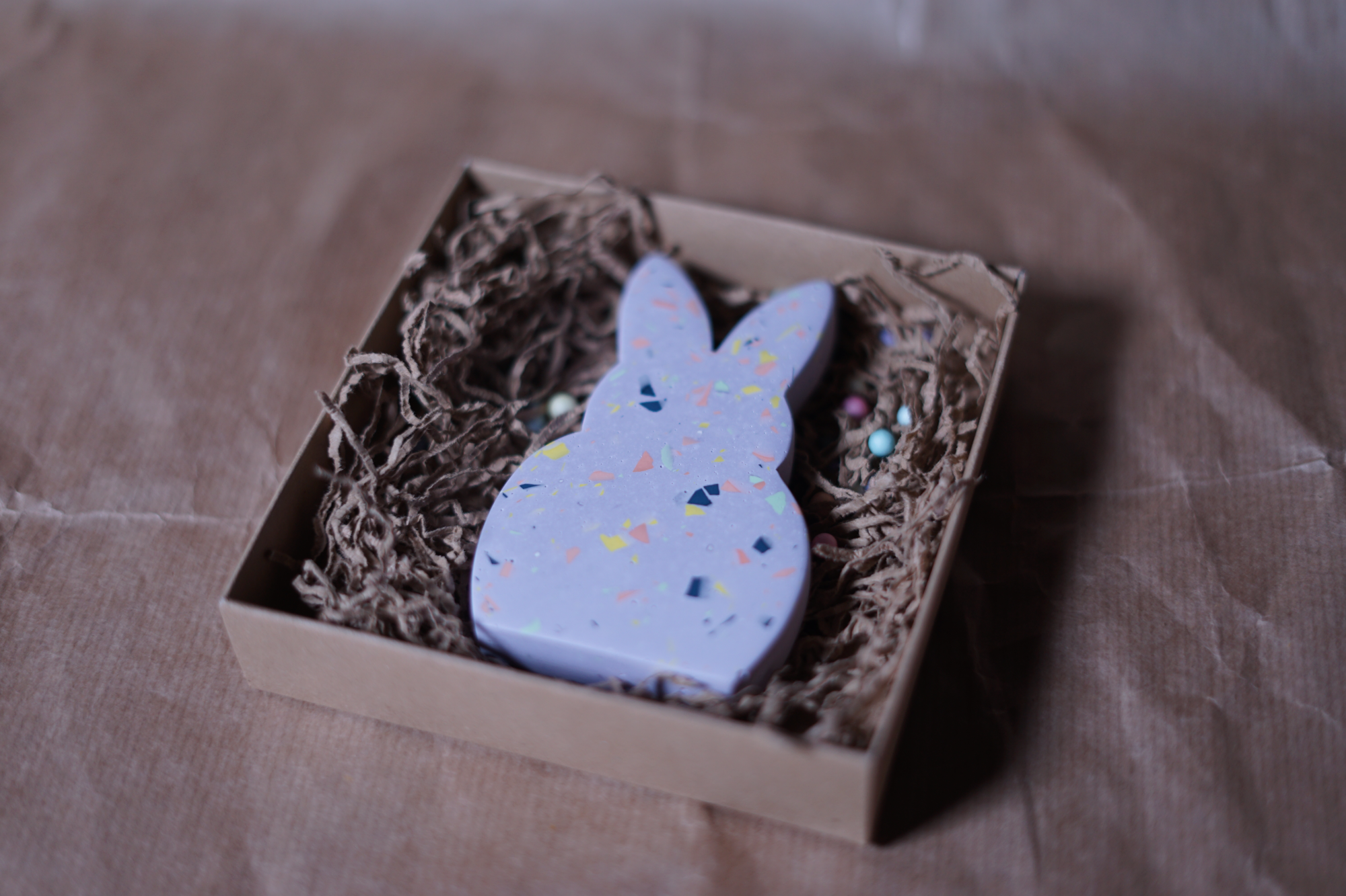 Πασχαλινό Διακοσμητικό Λαγουδάκι Terrazzo - Μωβ λιλά