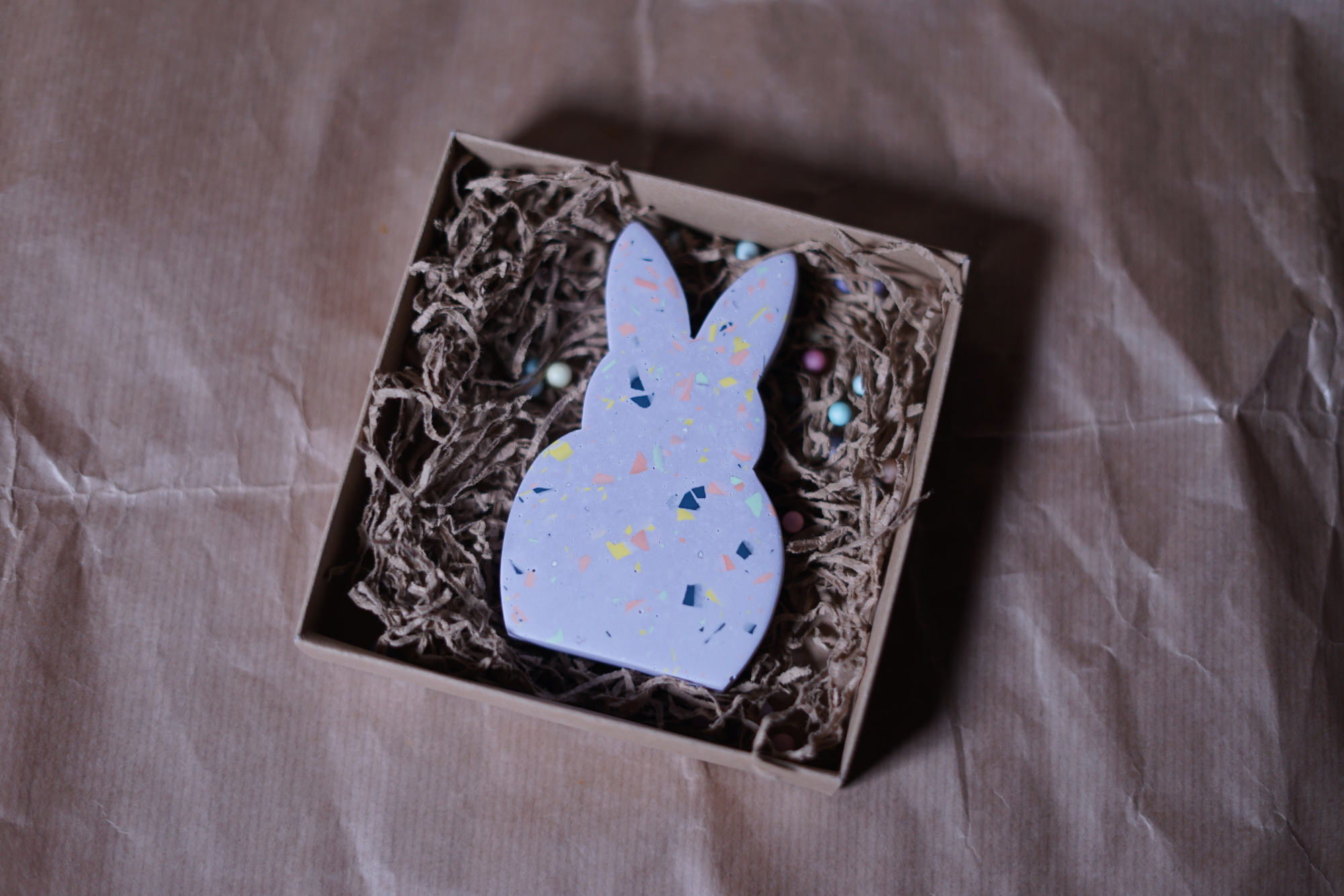 Πασχαλινό Διακοσμητικό Λαγουδάκι Terrazzo - Μωβ λιλά