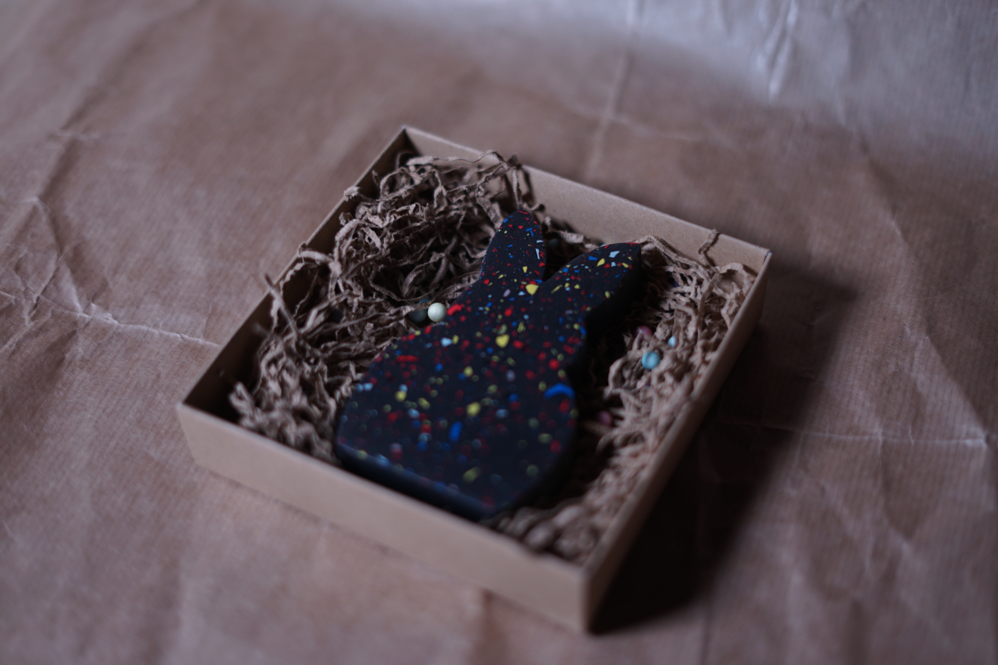 Πασχαλινό Διακοσμητικό Λαγουδάκι Terrazzo - Μαύρο