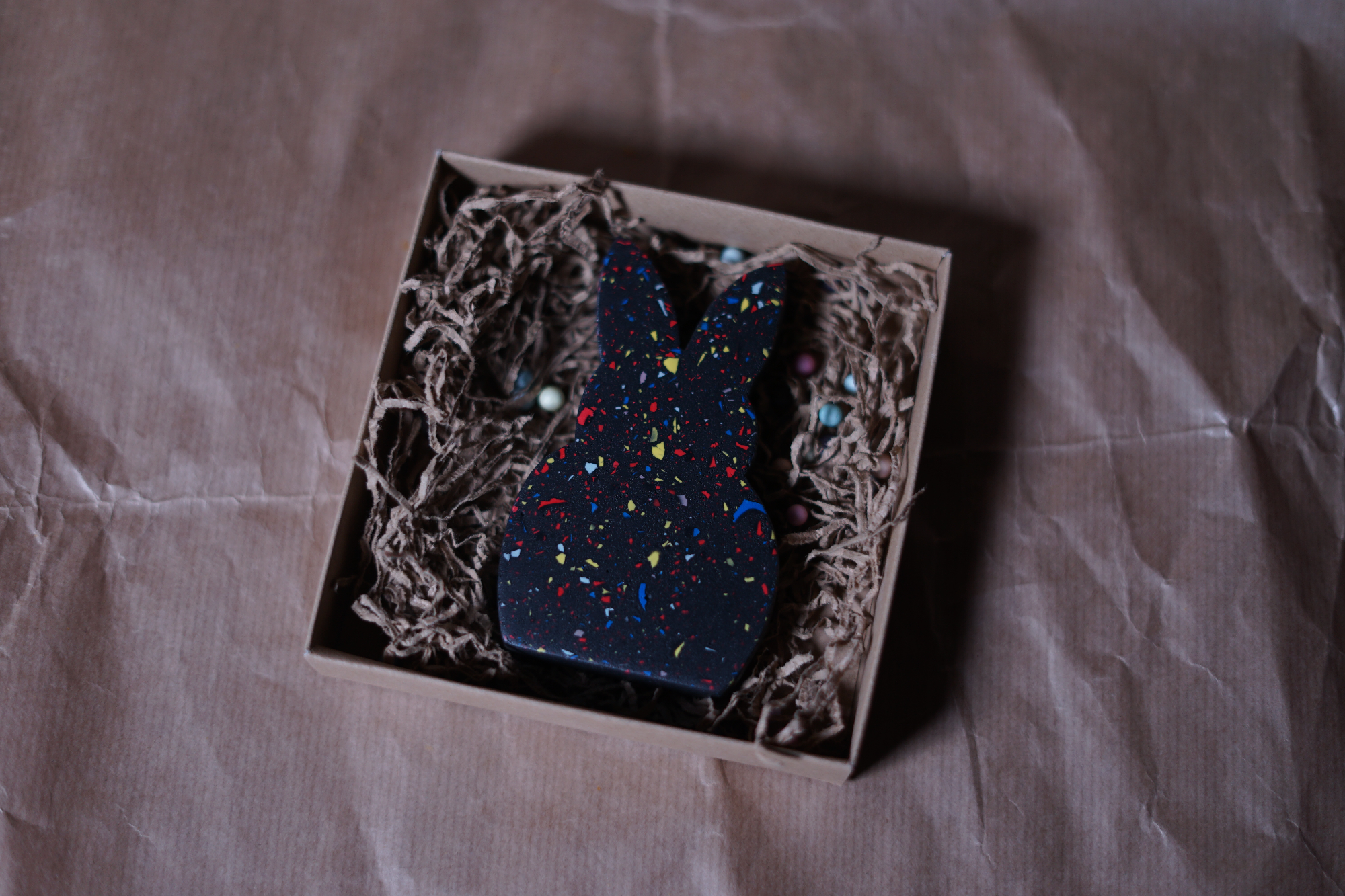 Πασχαλινό Διακοσμητικό Λαγουδάκι Terrazzo - Μαύρο