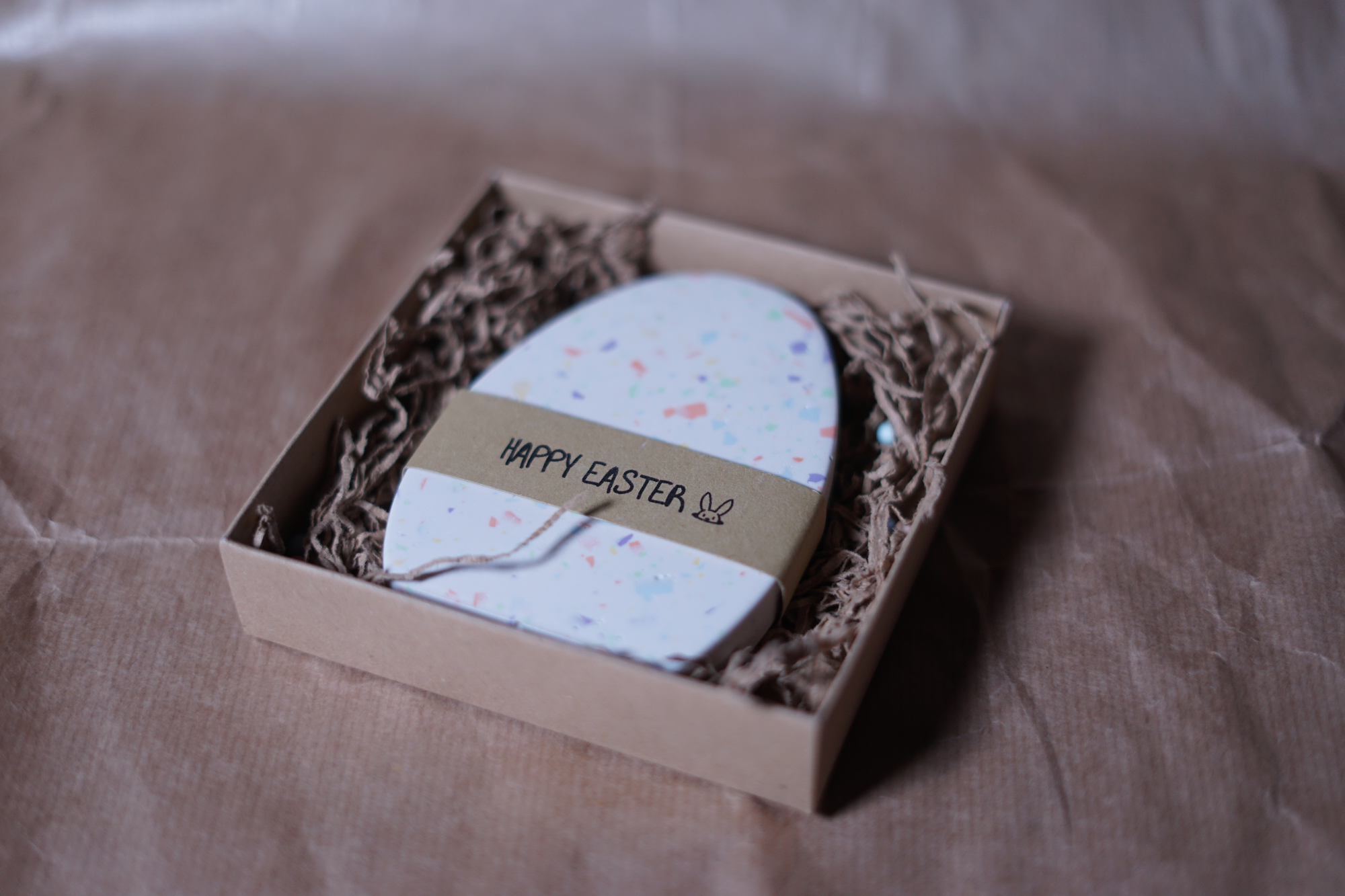 Πασχαλινό Διακοσμητικό Αβγό Terrazzo - Λευκό