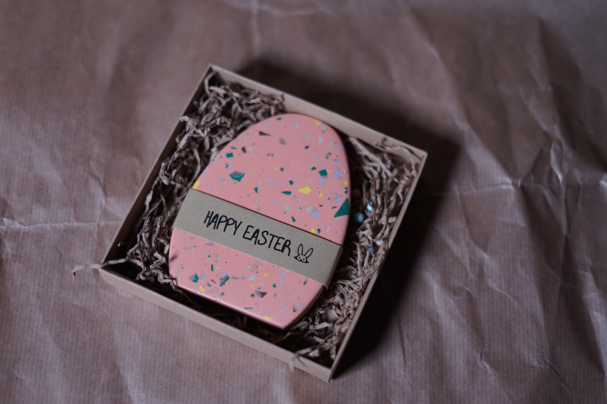 Πασχαλινό Διακοσμητικό Αβγό Terrazzo - Σομόν