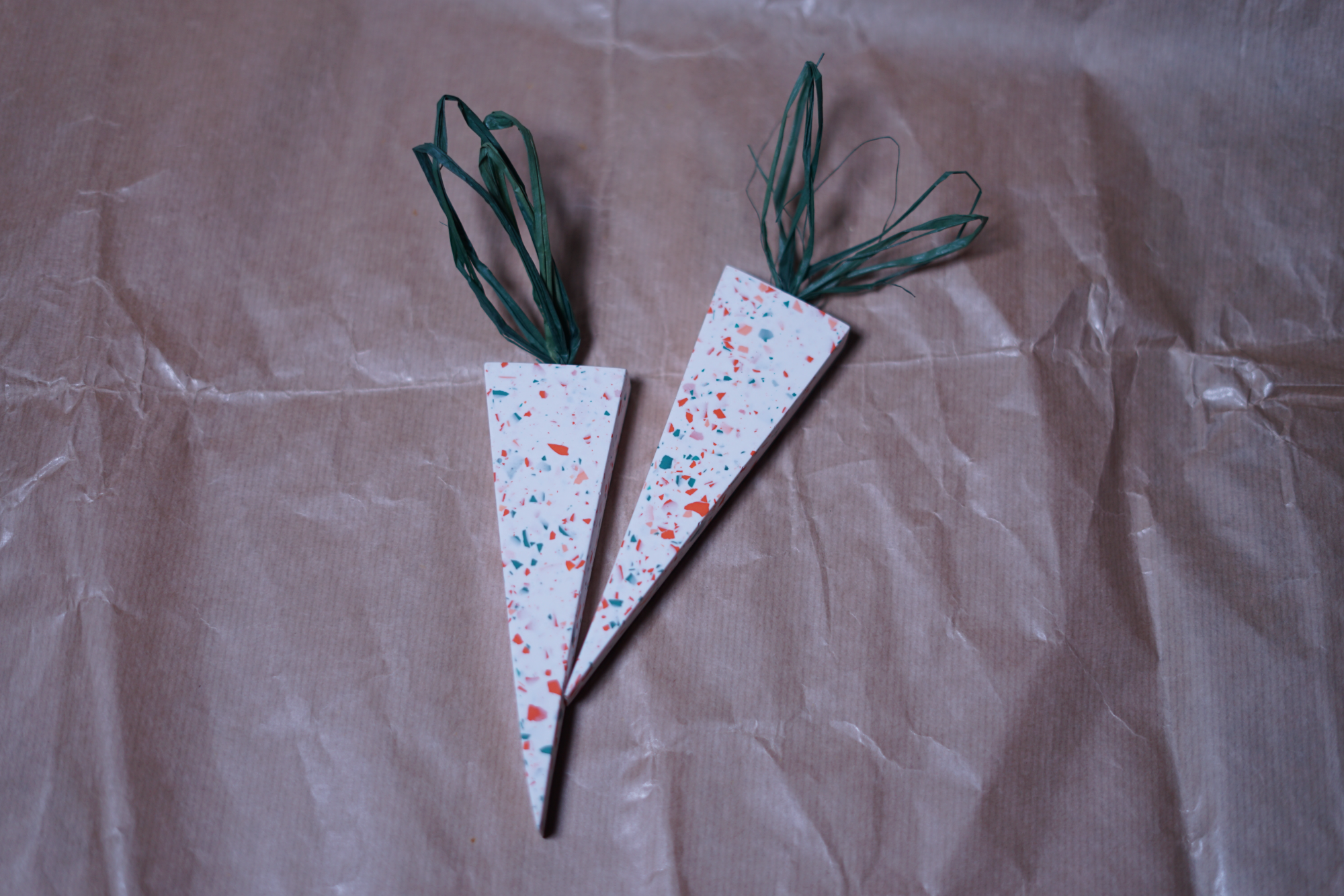 Πασχαλινό Διακοσμητικό Σετ Καρότα Terrazzo - Λευκό