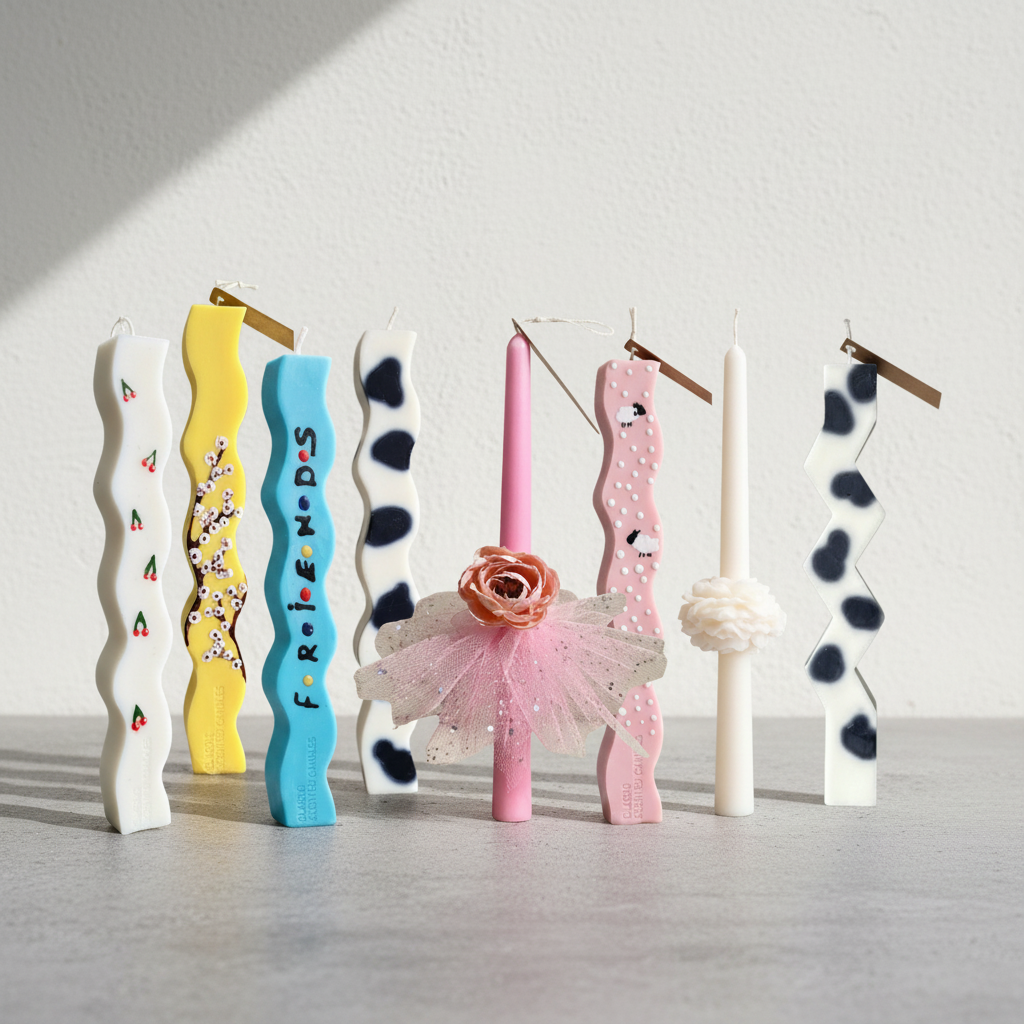 Λαμπάδα φυτική χειροποίητη 25cm